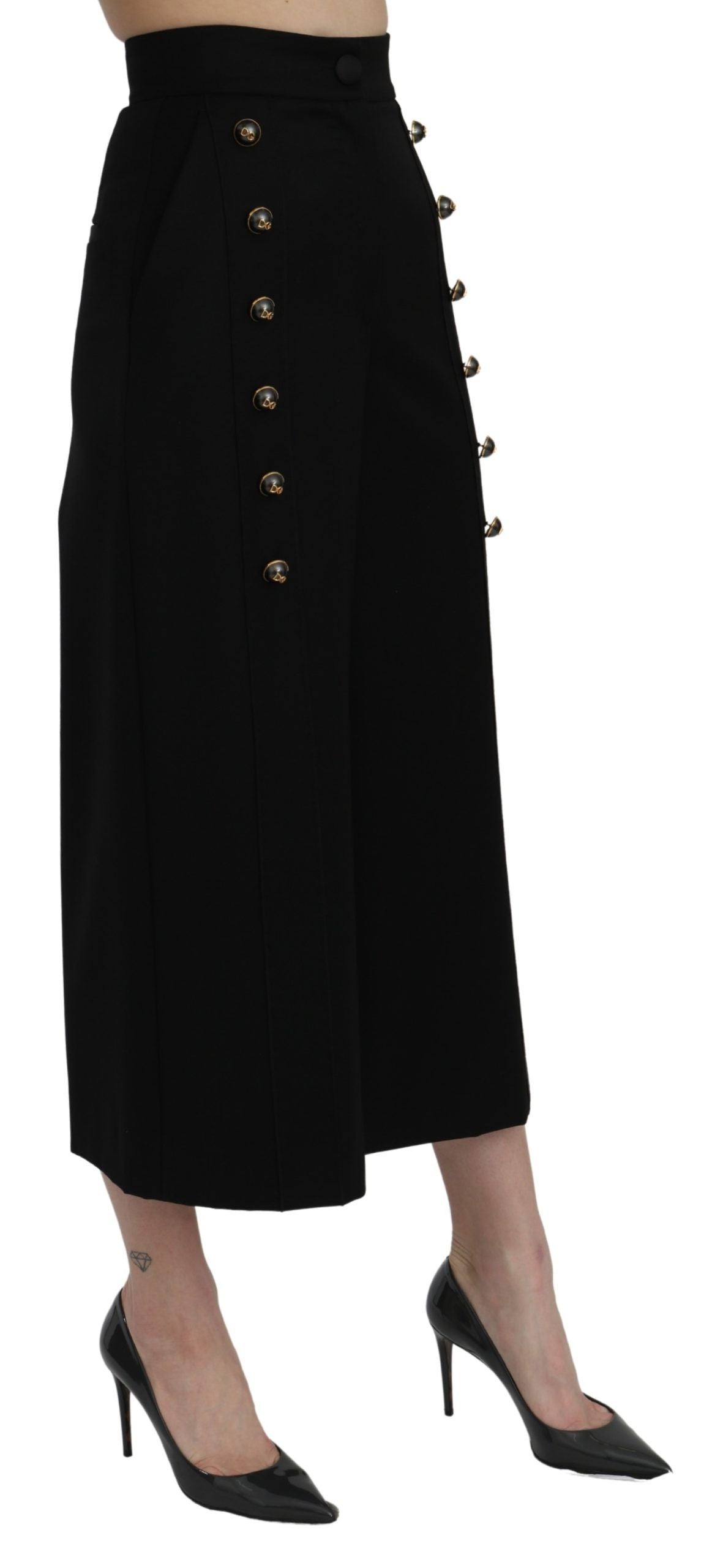 Dolce & Gabbana Elegant High Waist Wide Leg Wool Pants