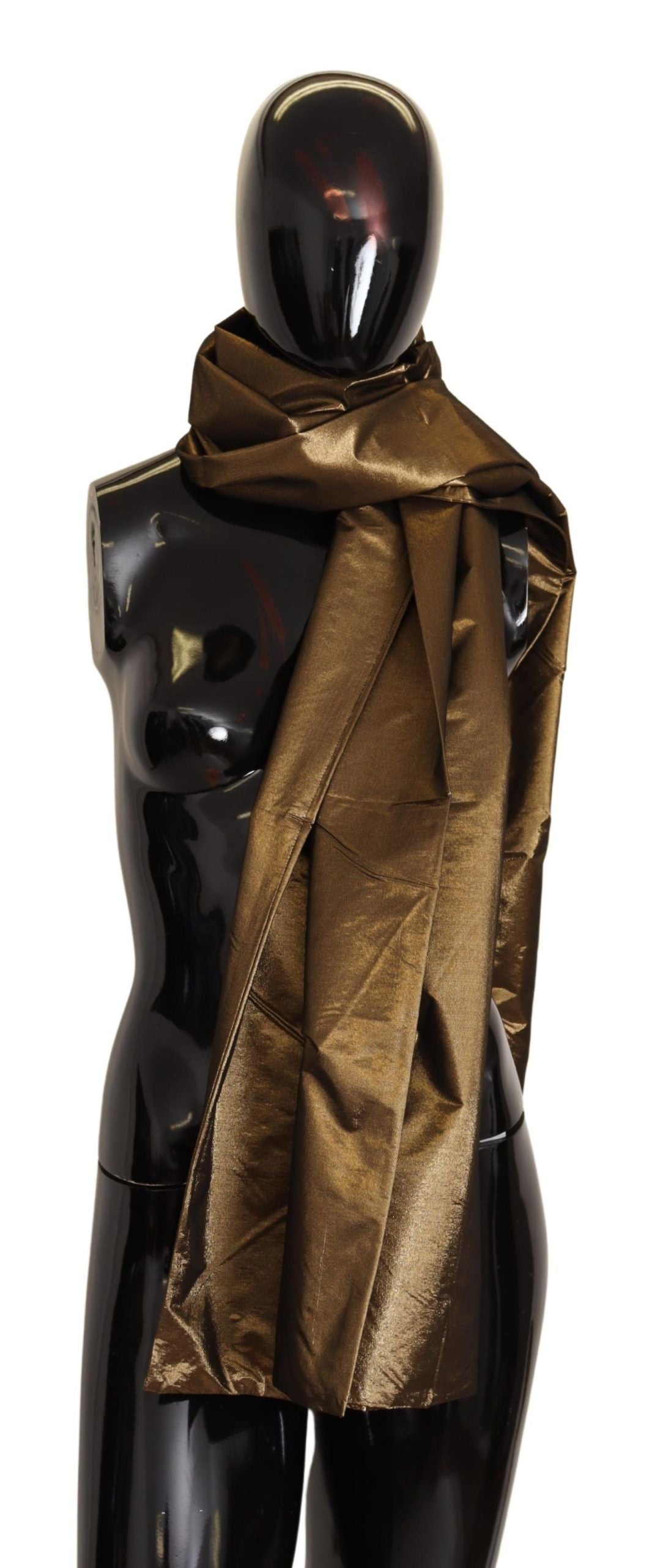 Dolce & Gabbana Elegant Metallic Bronze Scarf