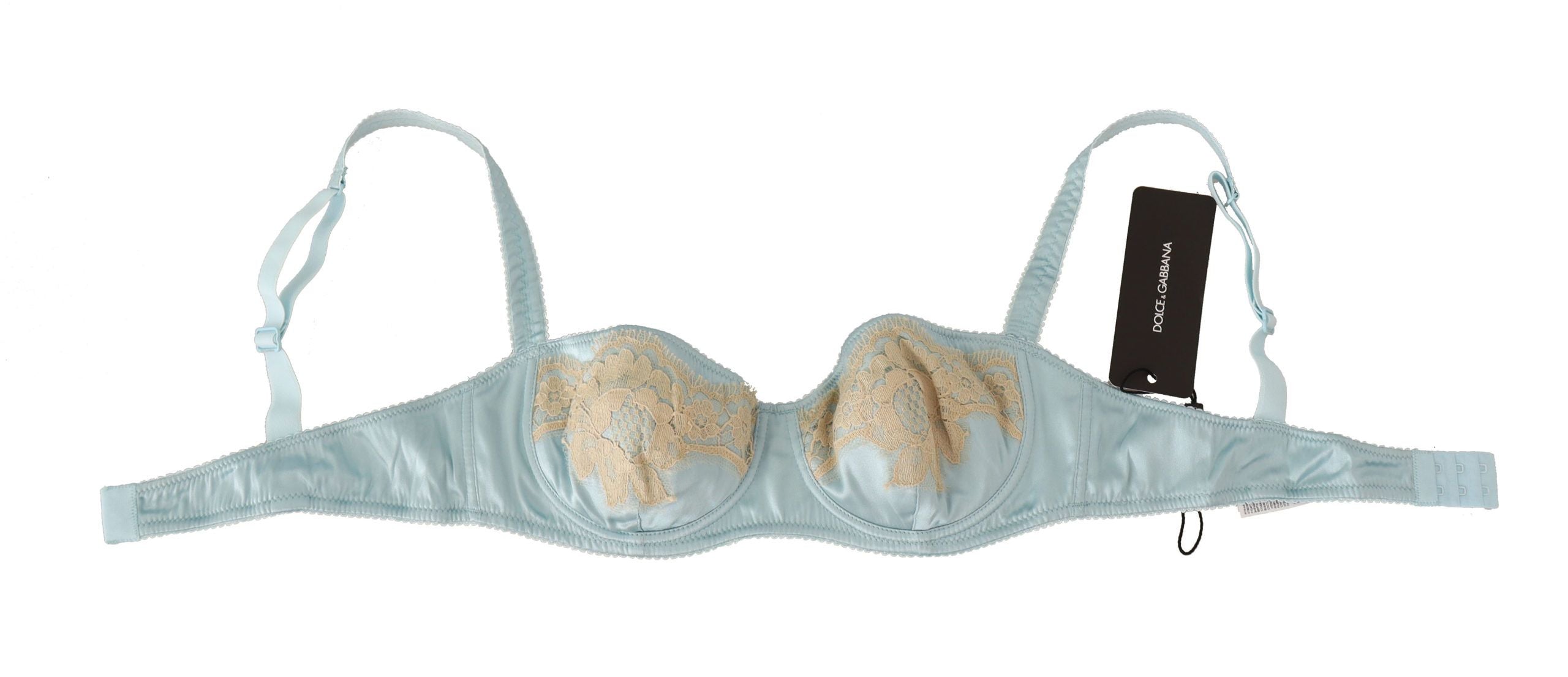 Dolce & Gabbana Elegant Silk Blend Balconette Bra in Light Blue