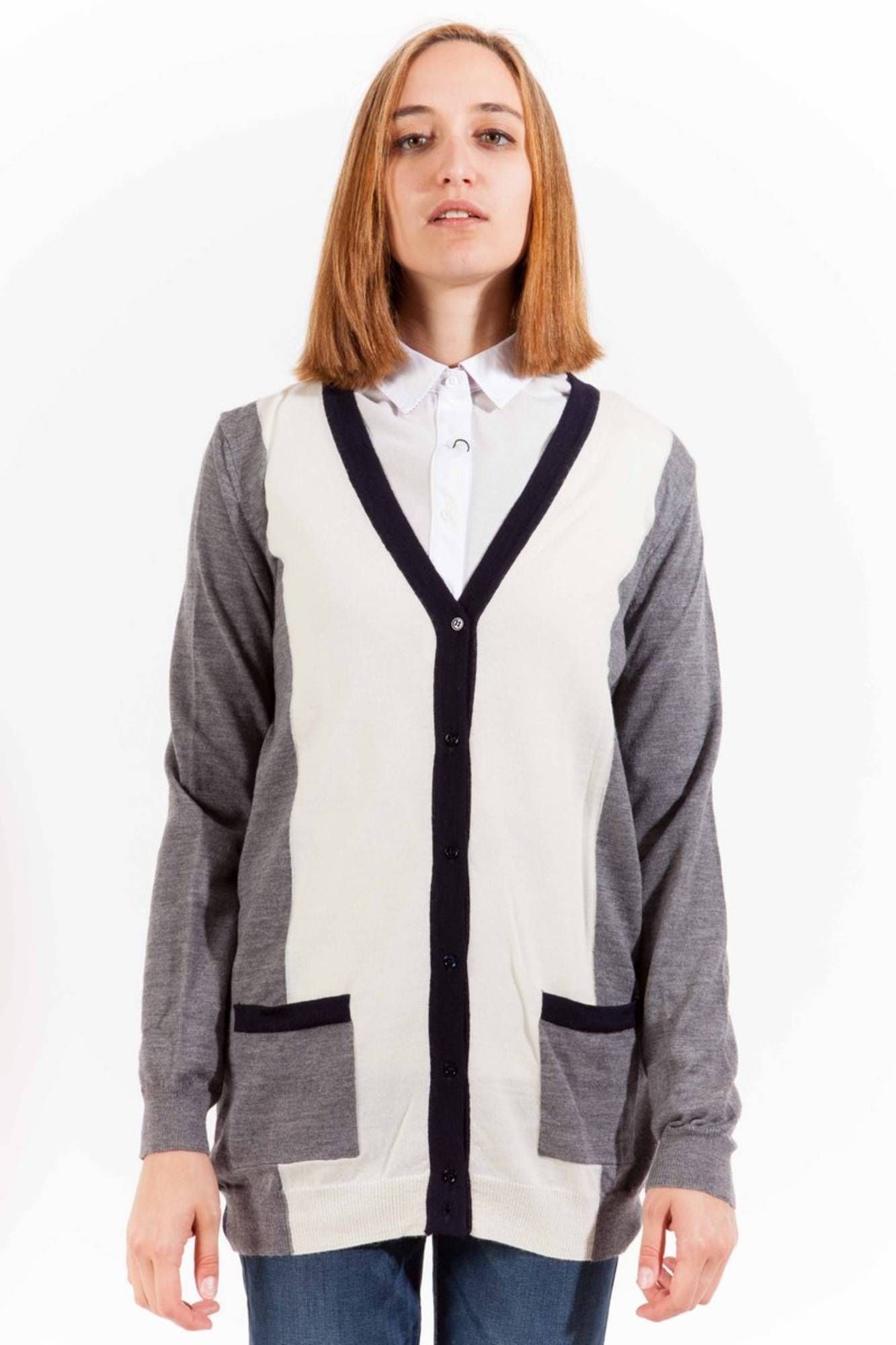 Gant Chic Gray Woolen Long Sleeve Cardigan