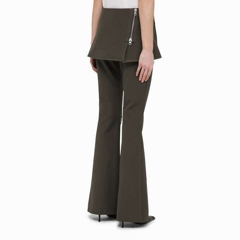 Courreges Green Cotton Military Mini Skirt Trouser