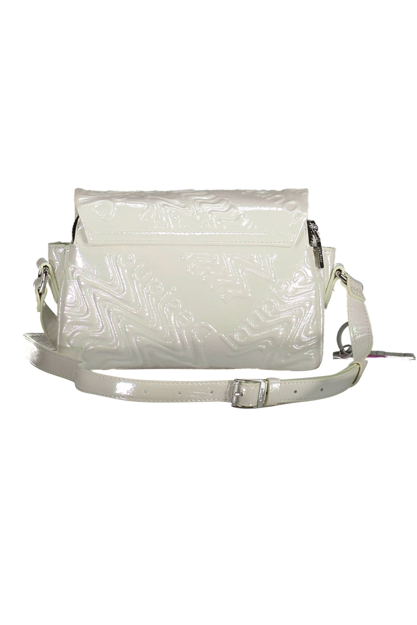 Desigual Iridescent Adjustable Shoulder Bag in White