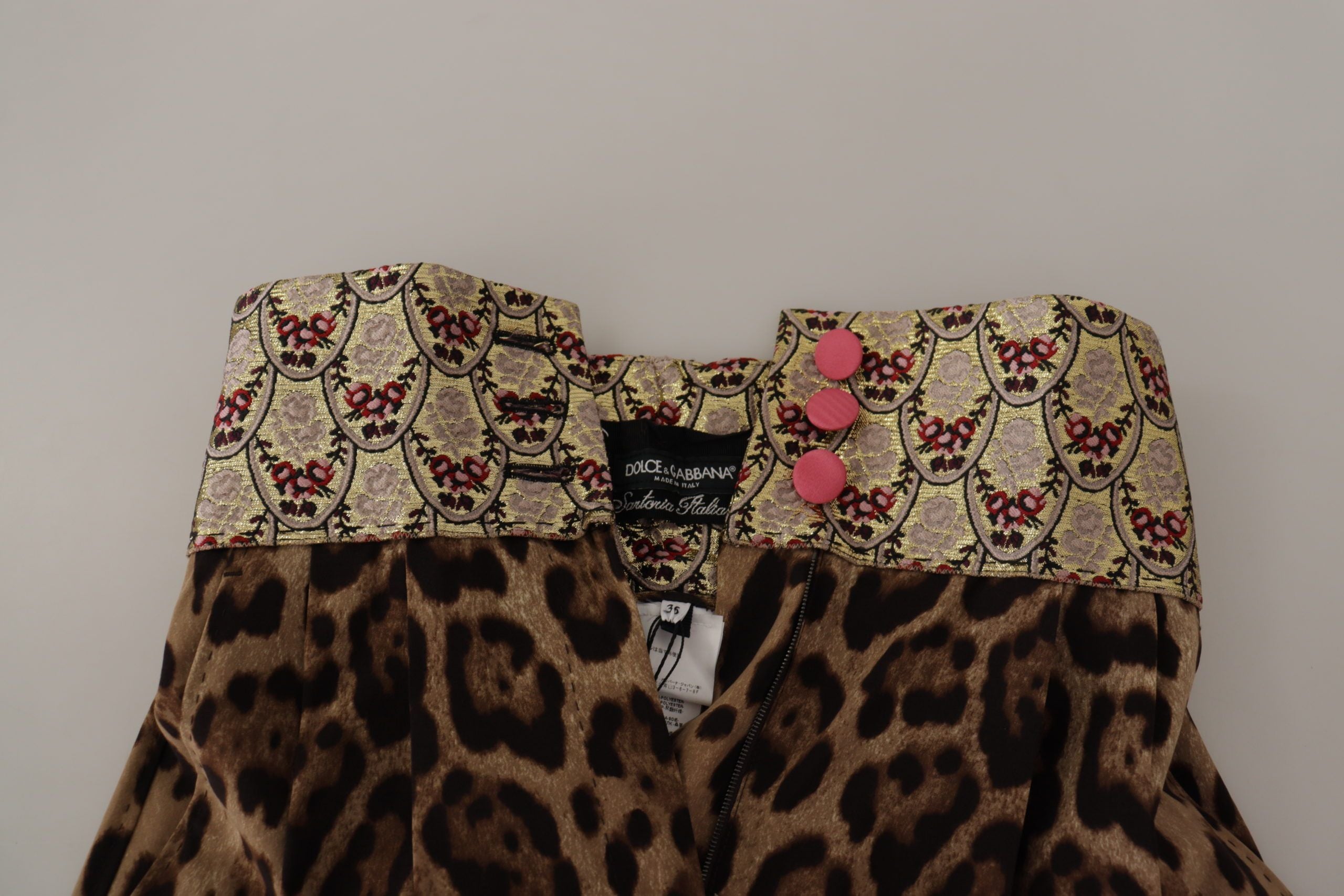 Dolce & Gabbana High Waist Cropped Leopard Jacquard Pants