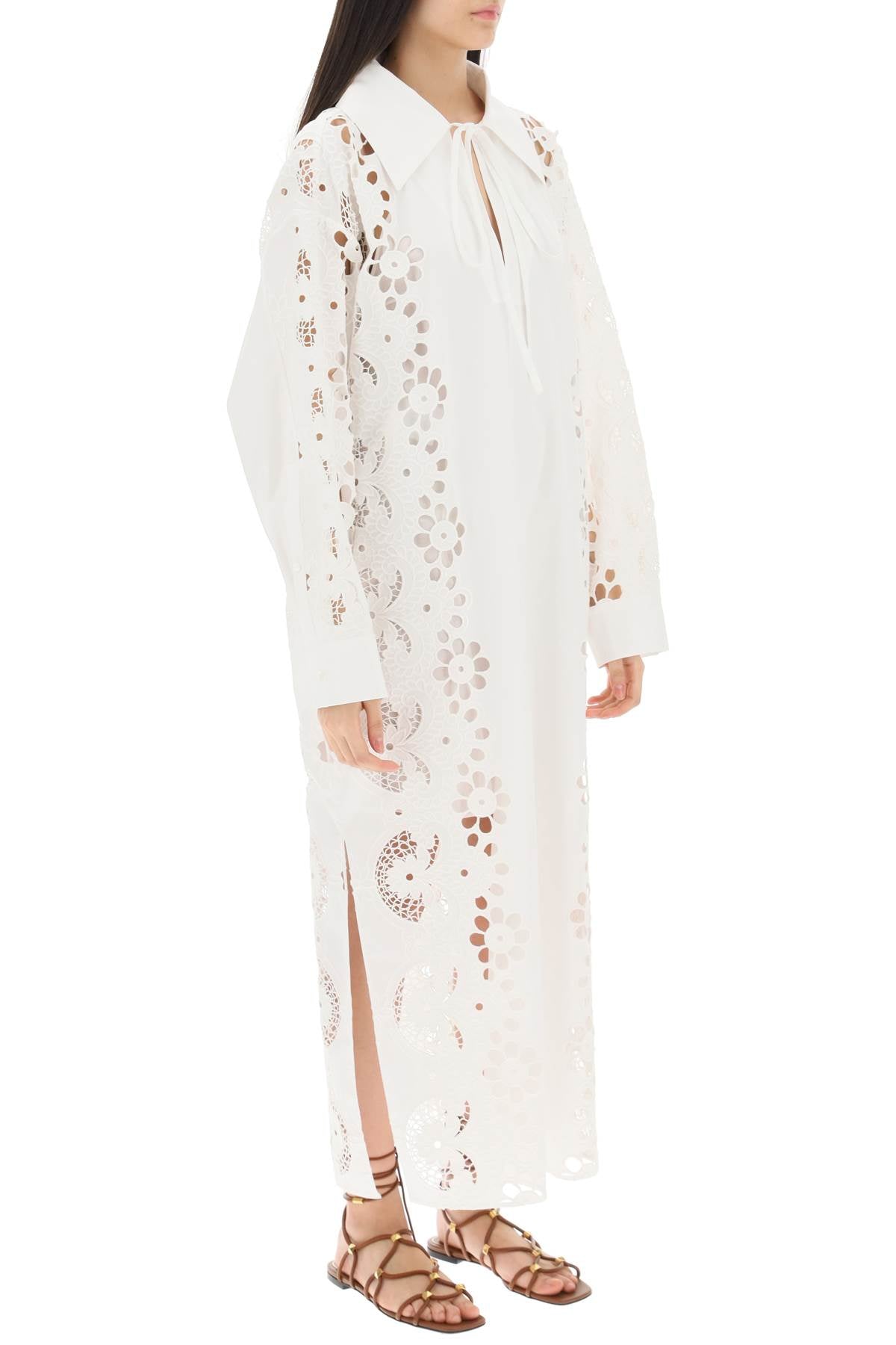 maxi dress in valentino broderie infinie flower