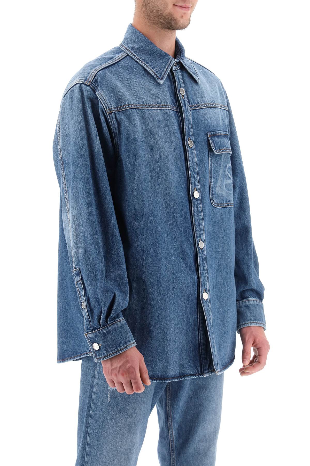 Valentino Garavani denim overshirt with stamped vlogo signature