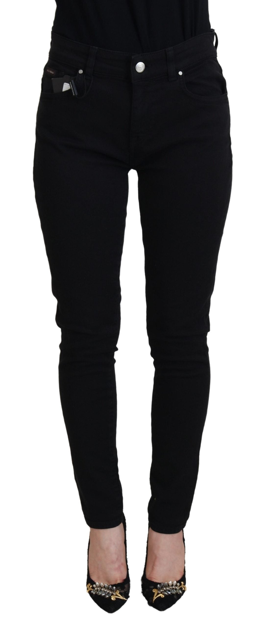 Dolce & Gabbana Elegant Black Denim Pants