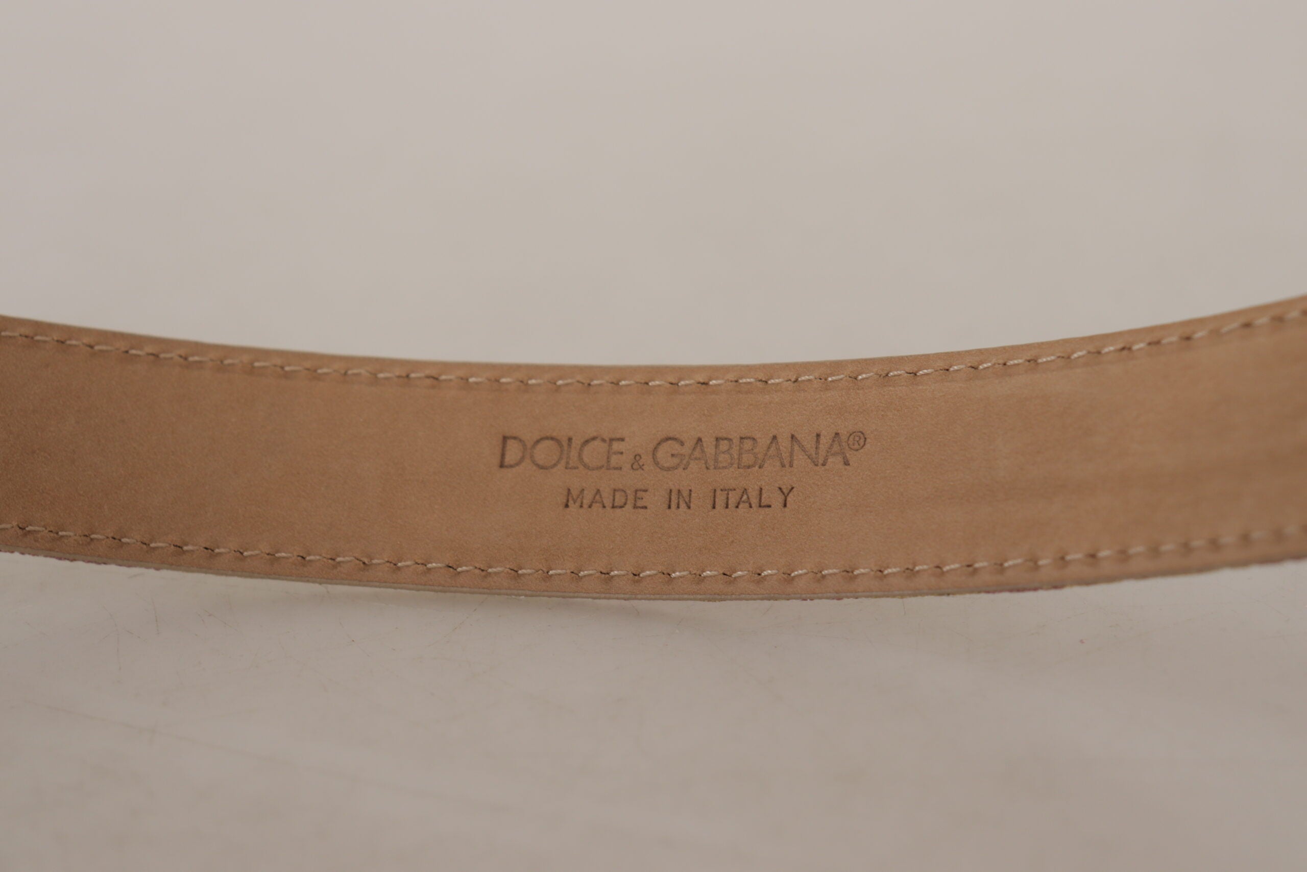 Dolce & Gabbana Chic Gold and Pink Leather Belt