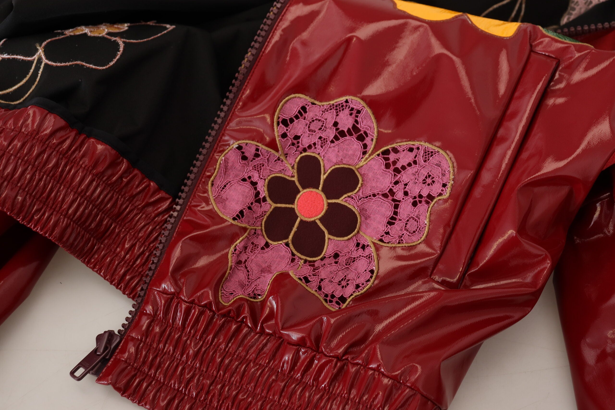 Dolce & Gabbana Maroon Floral Luxe Jacket