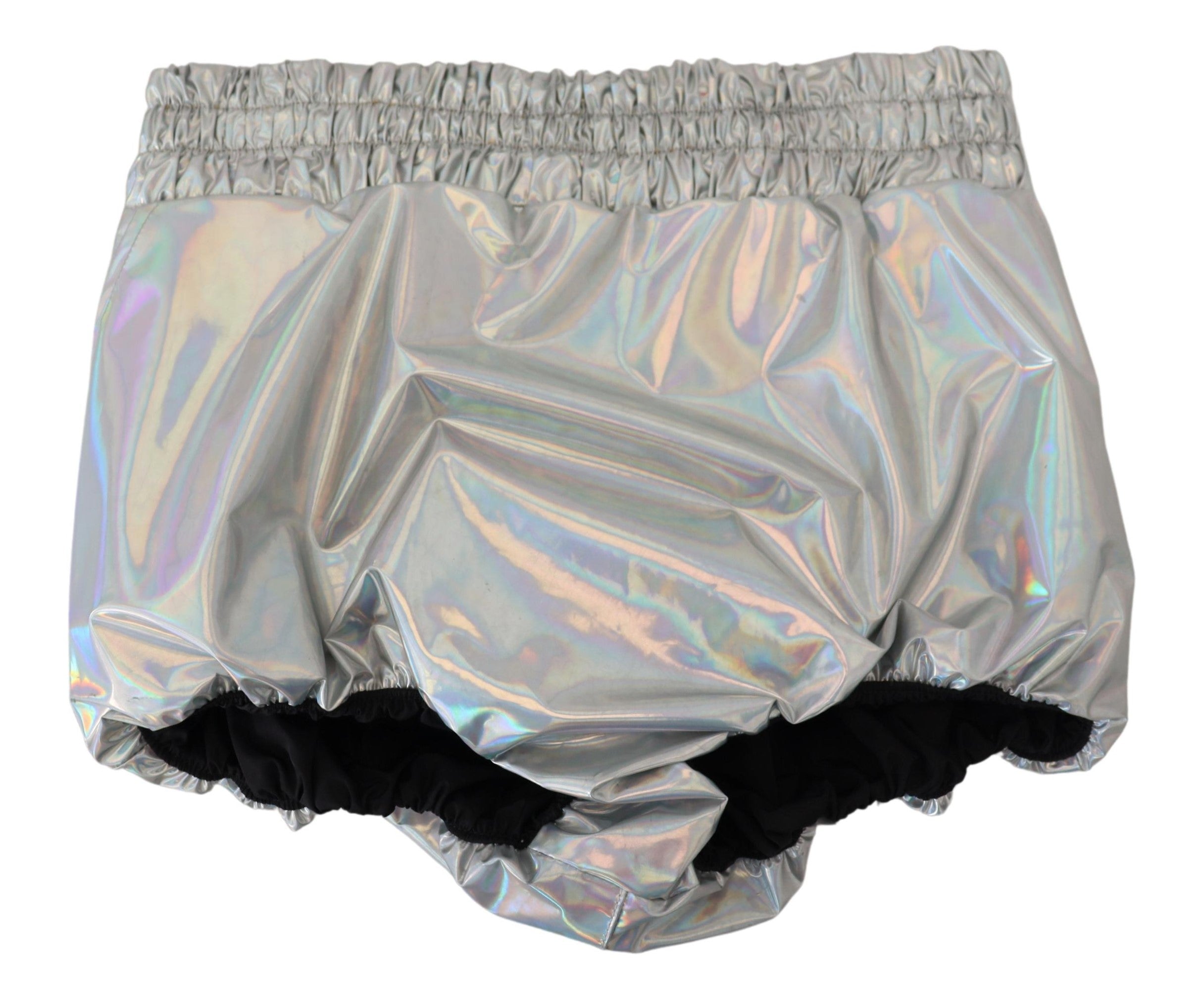 Dolce & Gabbana Elevated Elegance Silver High Waist Shorts