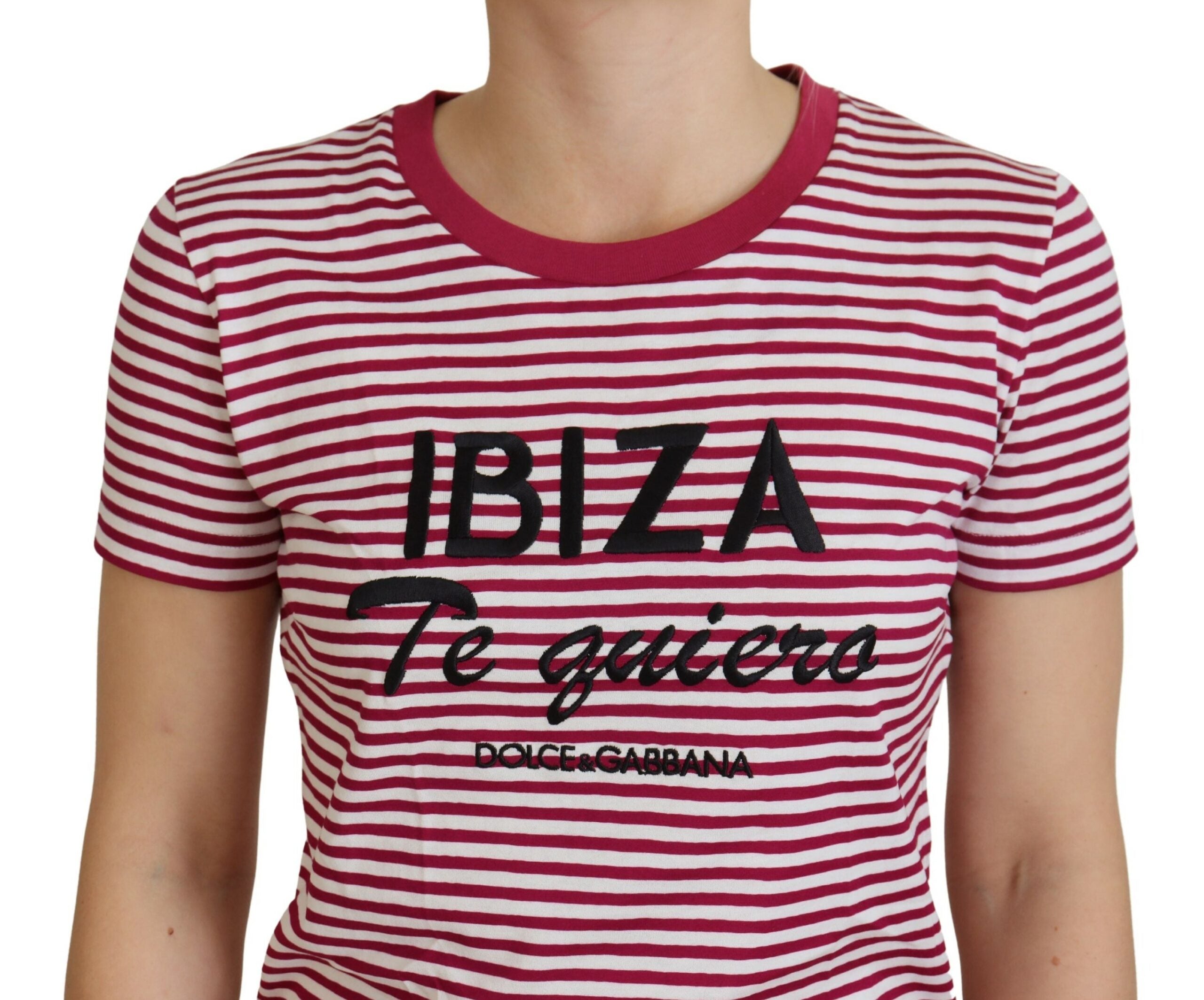 Dolce & Gabbana Exclusive Striped Ibiza Crew Neck Tee