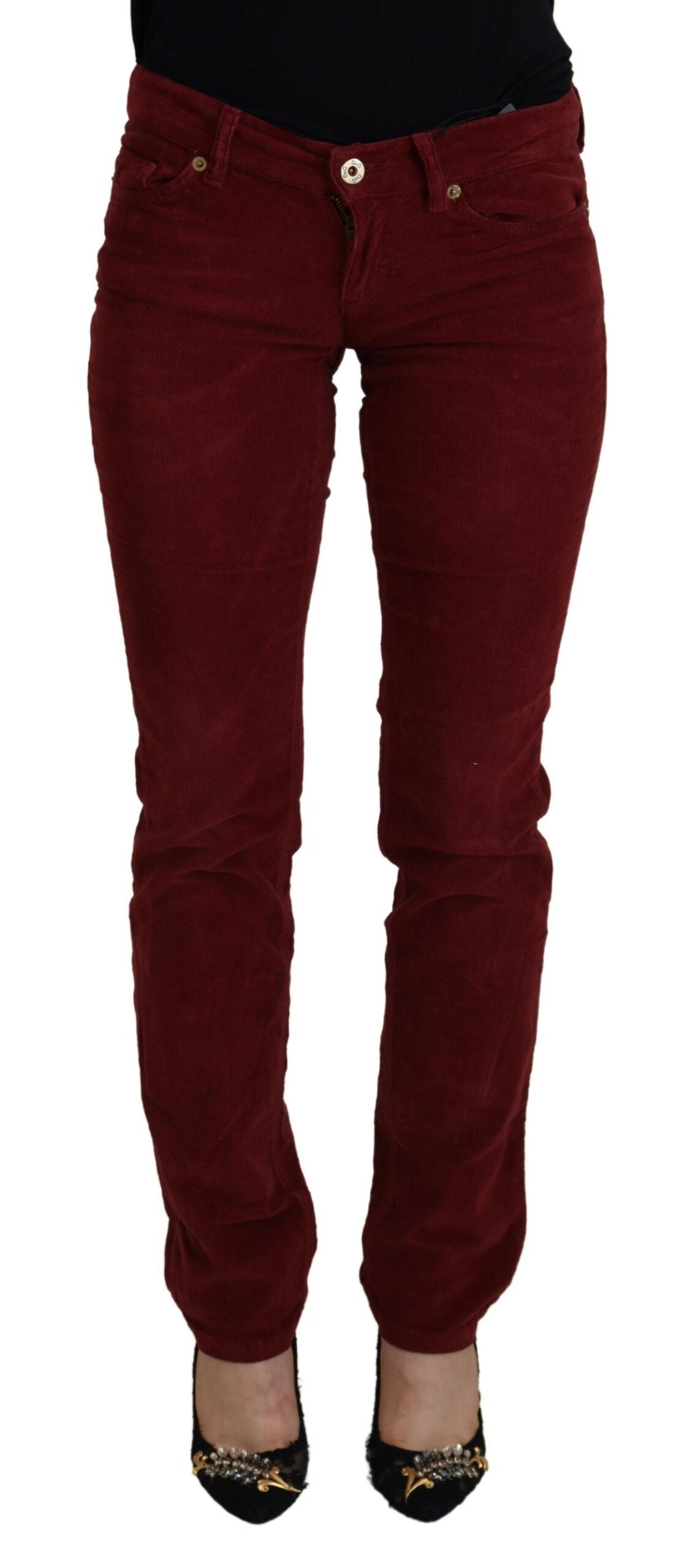 Dolce & Gabbana Chic Maroon Corduroy Pants