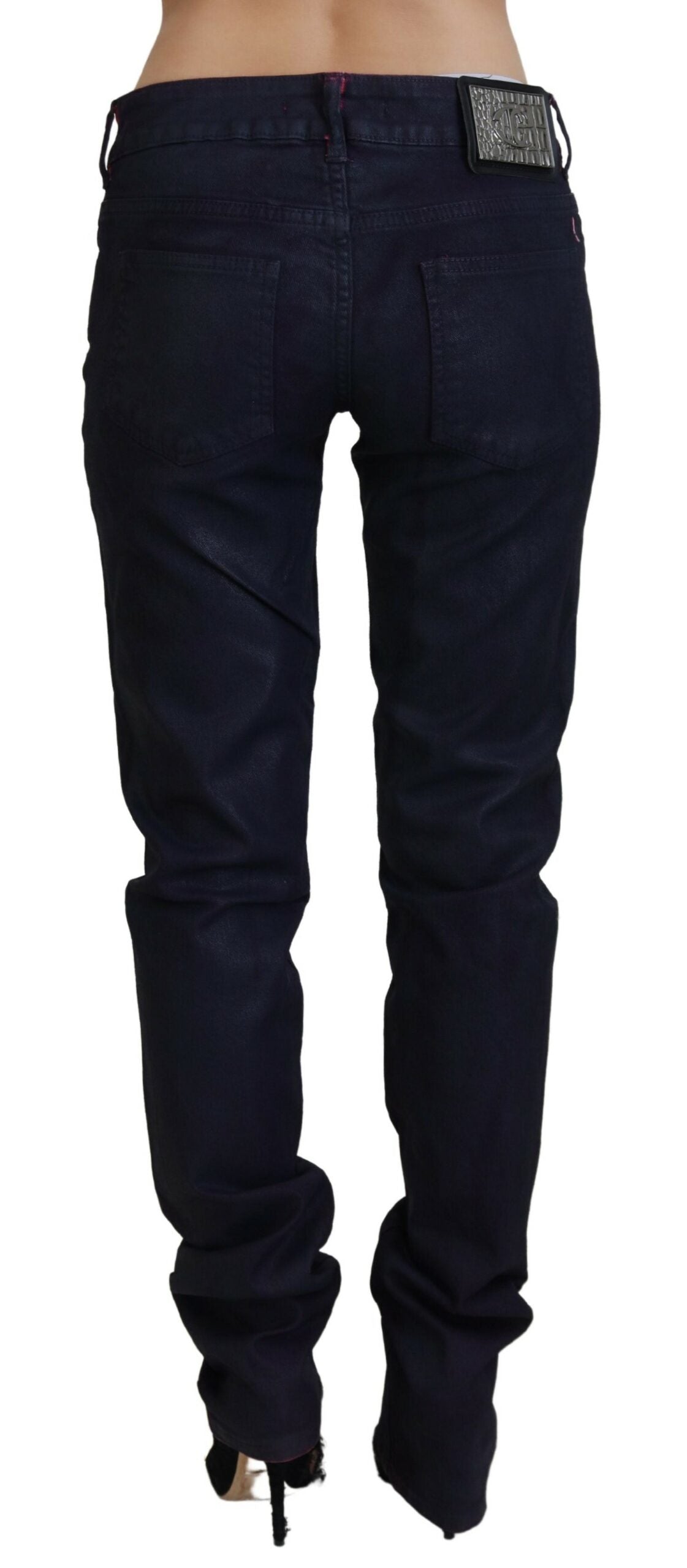 Just Cavalli Sleek Black Low Waist Denim Pants