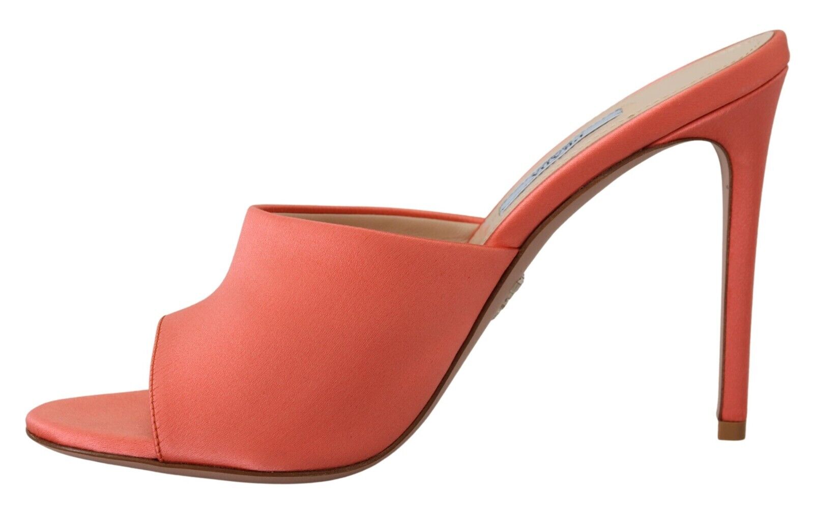 Prada Elegant Coral Leather Heels Sandals