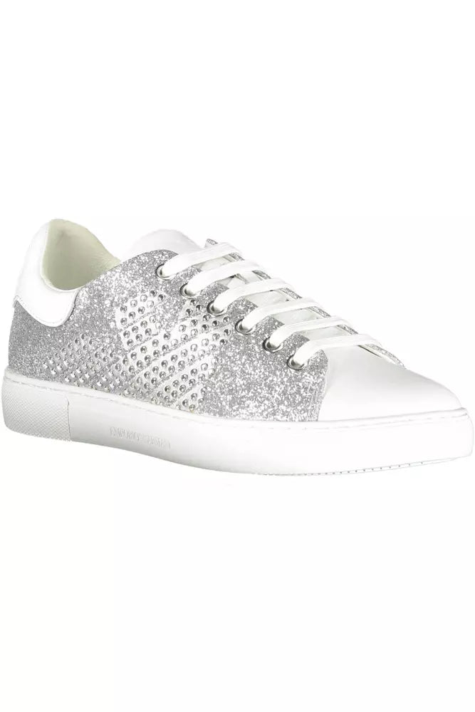 Emporio Armani Silver Lure Sports Sneakers with Contrasting Details