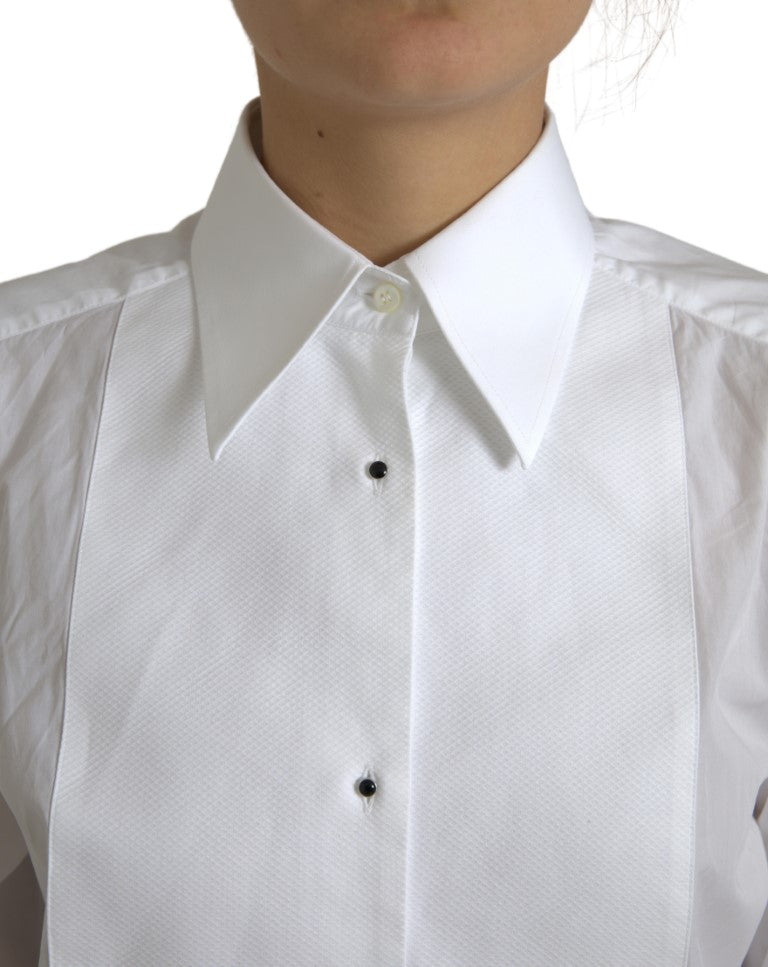 Dolce & Gabbana Elegant White Cotton Poplin Dress Shirt