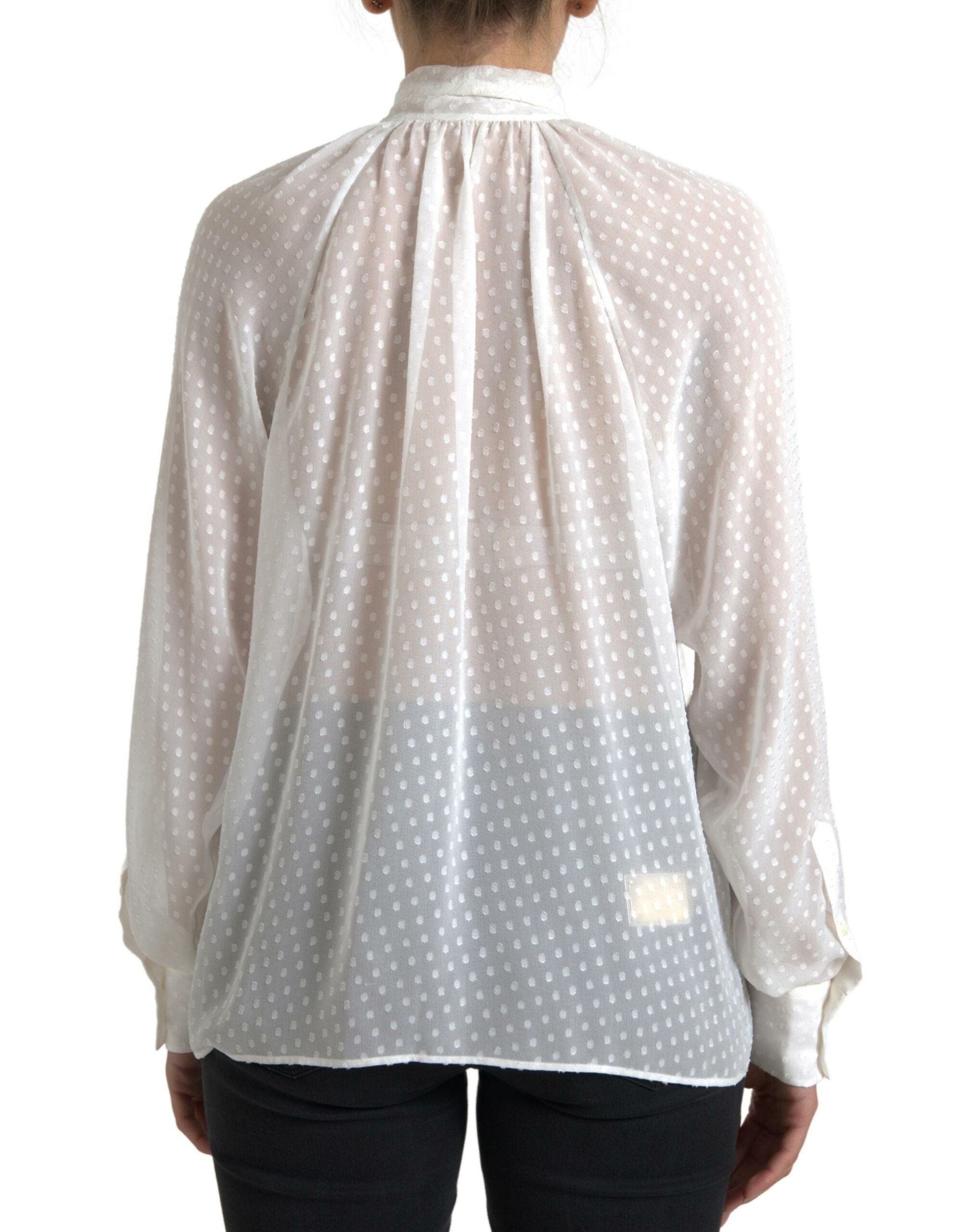 Dolce & Gabbana Elegant Sheer Silk Button-Up Blouse