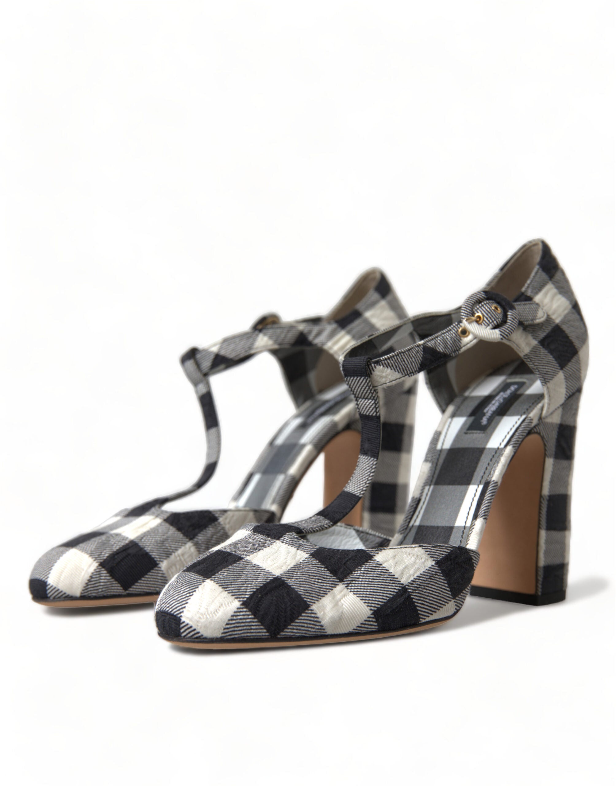 Dolce & Gabbana Chic Gingham T-Strap Pumps: Timeless Mary Jane Heels