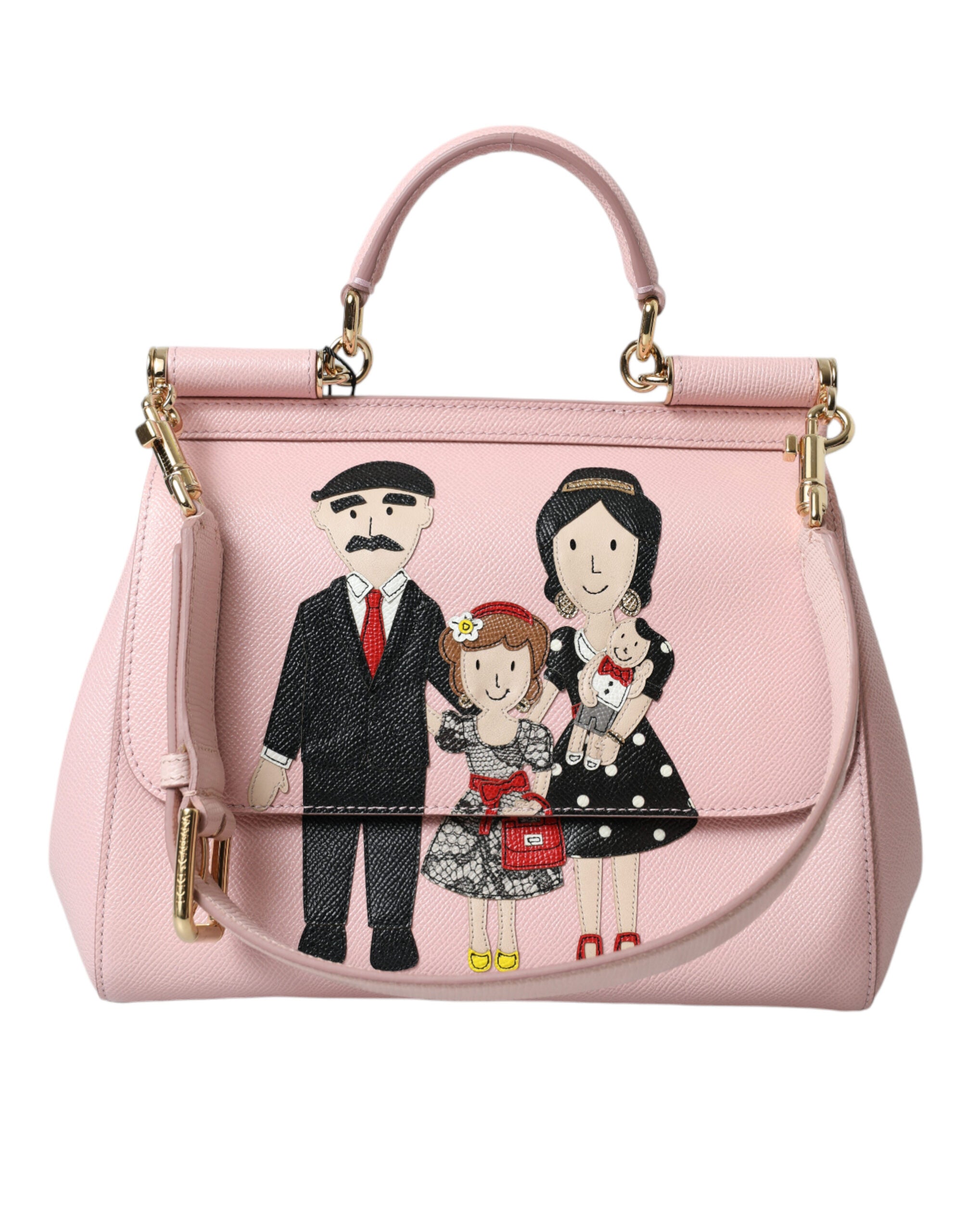 Dolce & Gabbana Chic Pink Sicily Leather Shoulder Bag