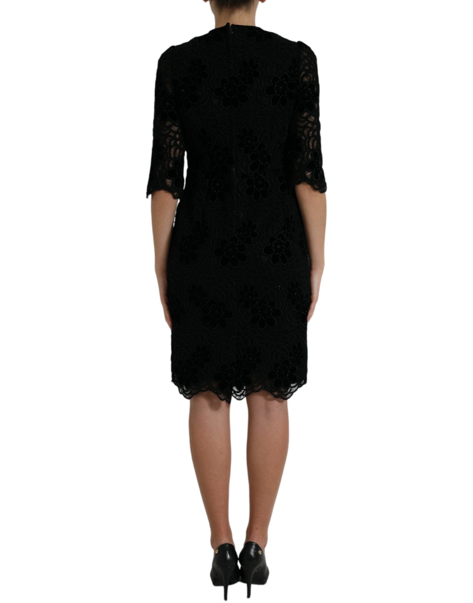 Dolce & Gabbana Elegant Floral Lace Sheath Dress