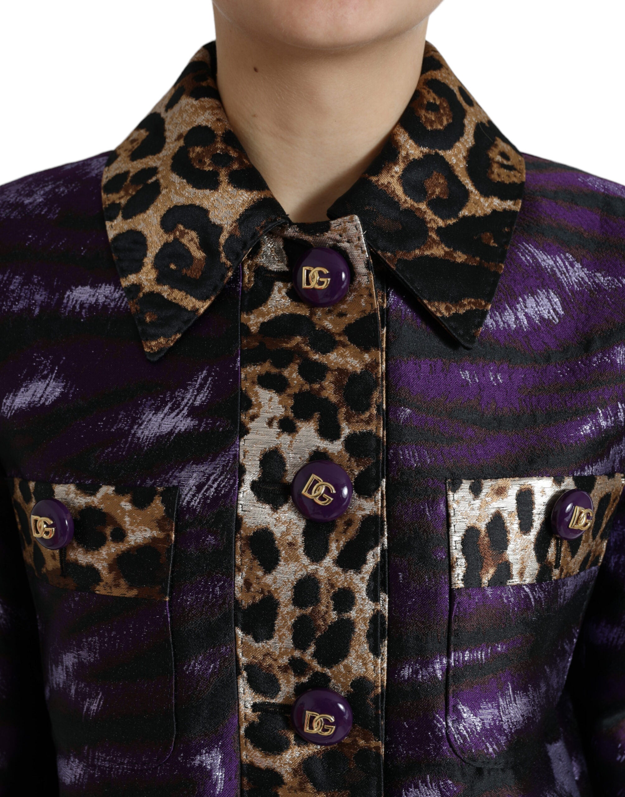 Dolce & Gabbana Exquisite Jacquard Trench With Tiger Motif