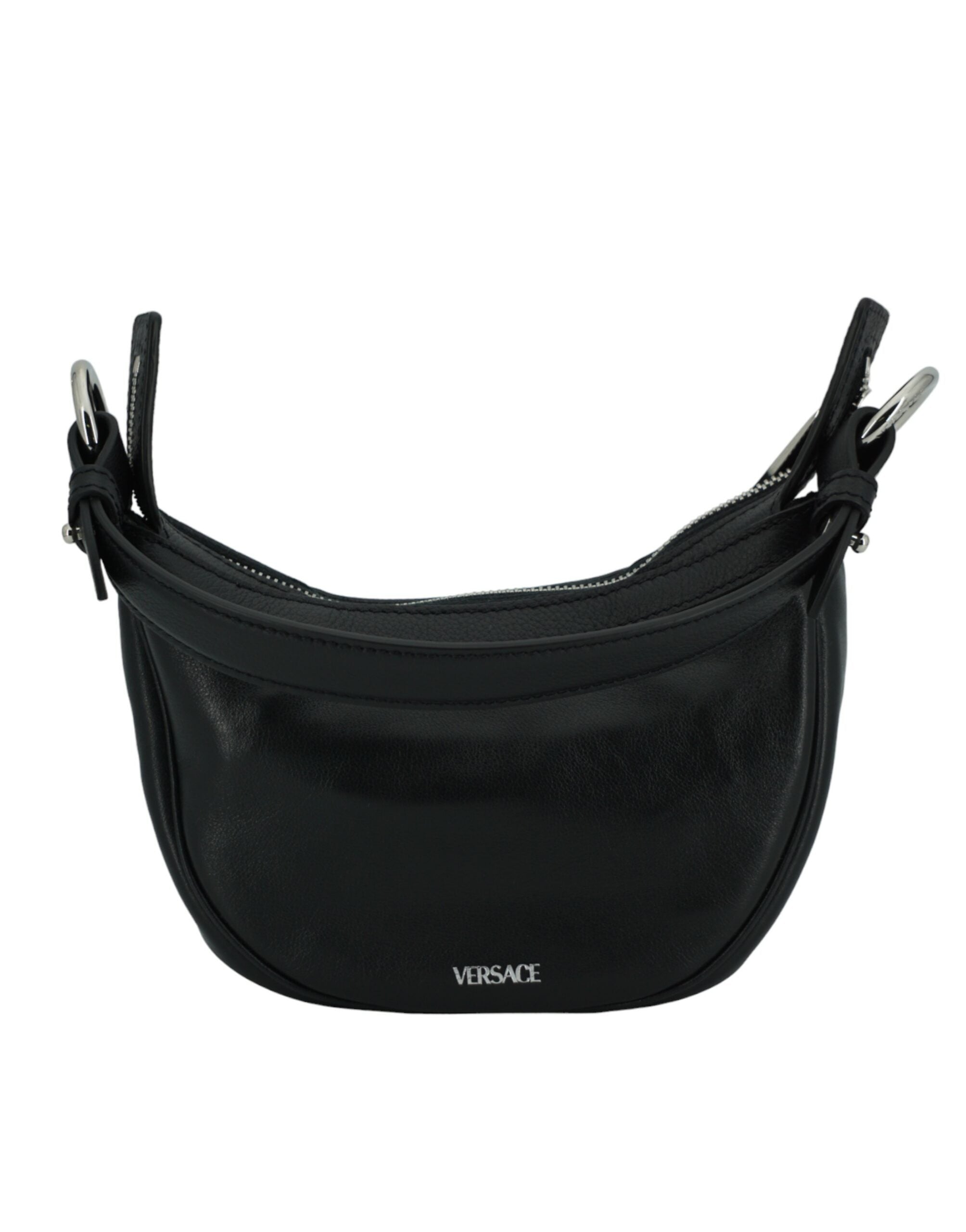 Versace Elegant Black Mini Hobo Shoulder Bag