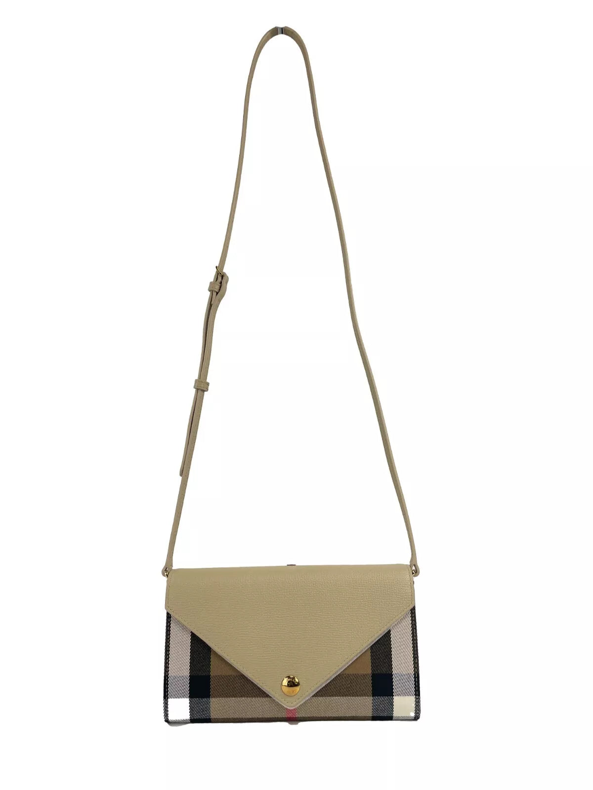 Burberry Hannah Small House Check Coca Leather Crossbody Bag