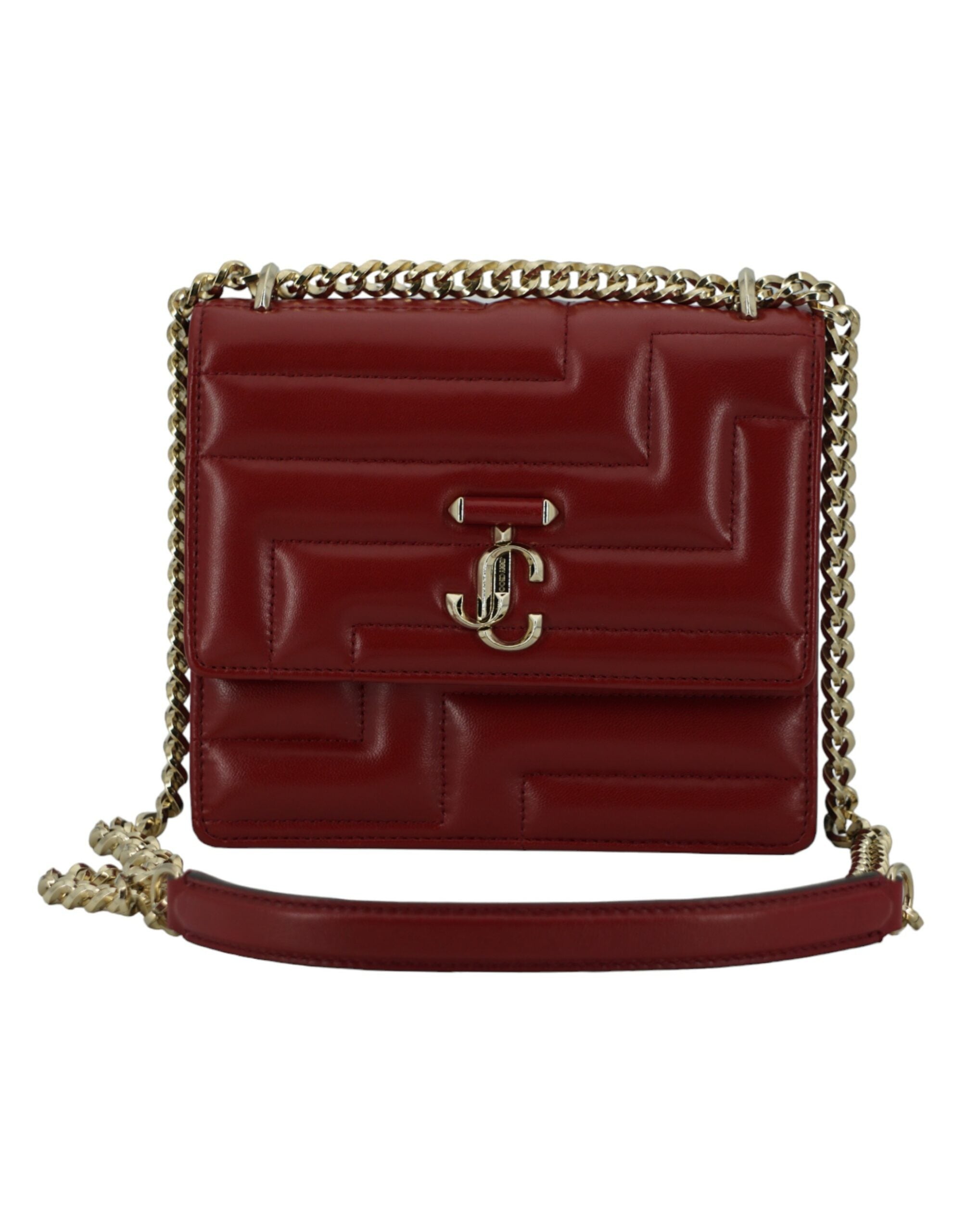 Jimmy Choo Dark Red Leather Shoulder Bag