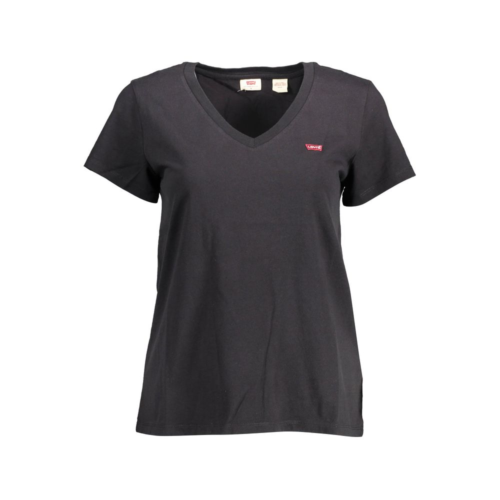 Levi's Chic V-Neck Cotton Tee with Emblematic Appeal