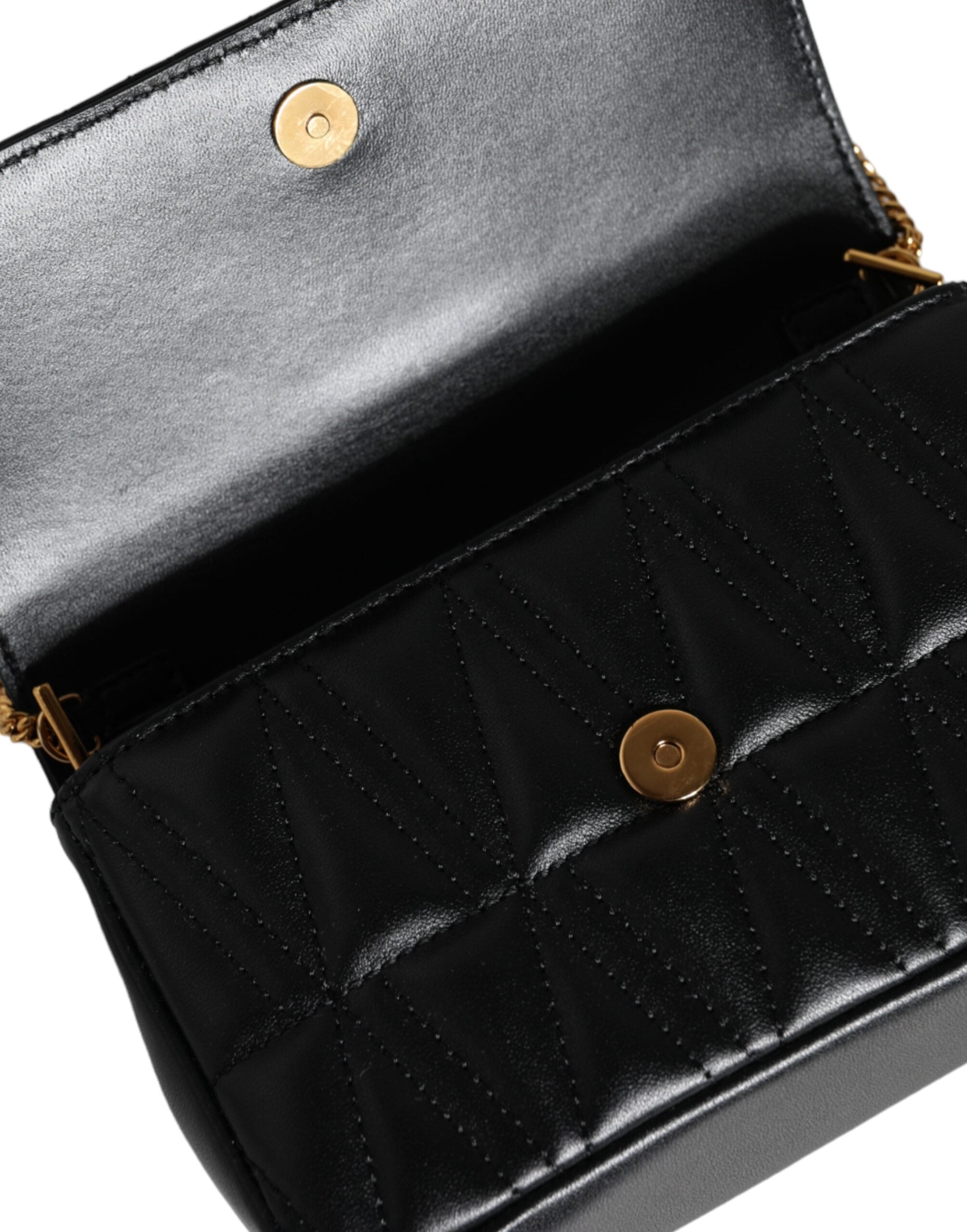 Versace Black Mini Nappa Leather Crossbody Shoulder Bag