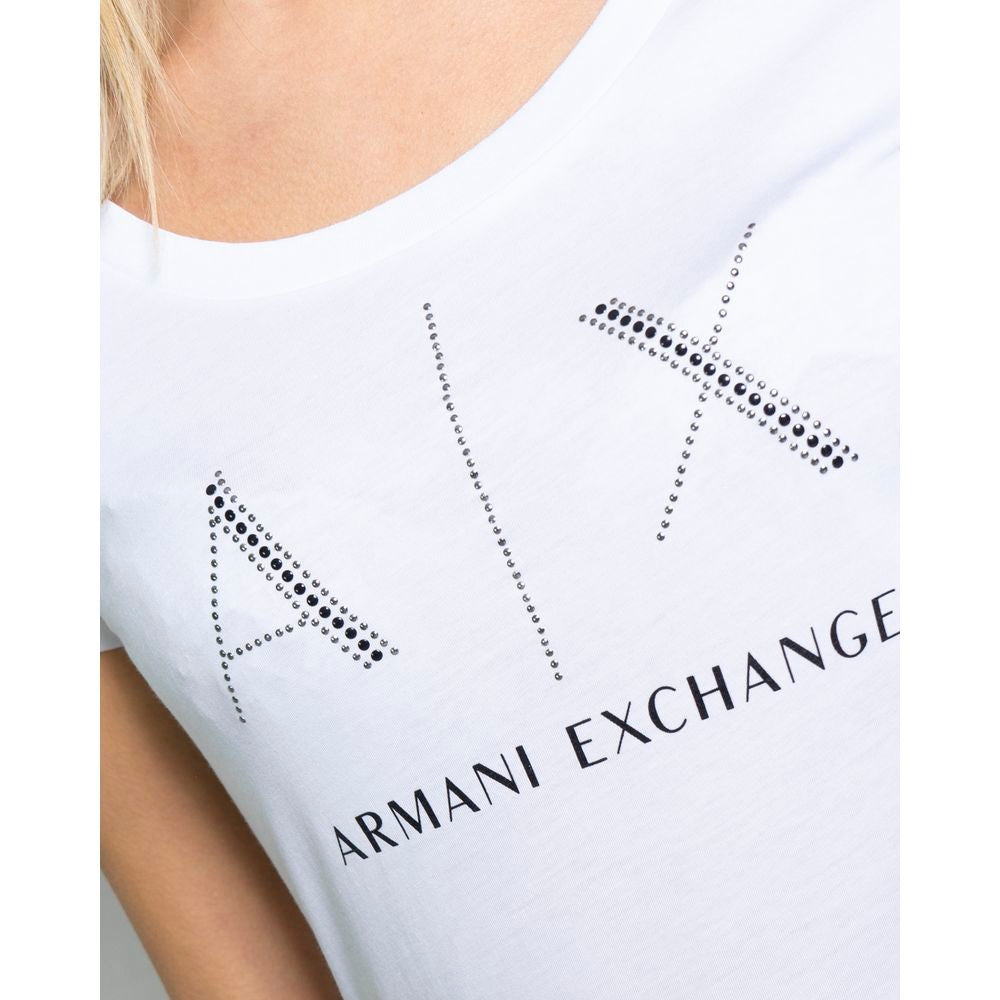 Armani Exchange White Cotton Tops & T-Shirt