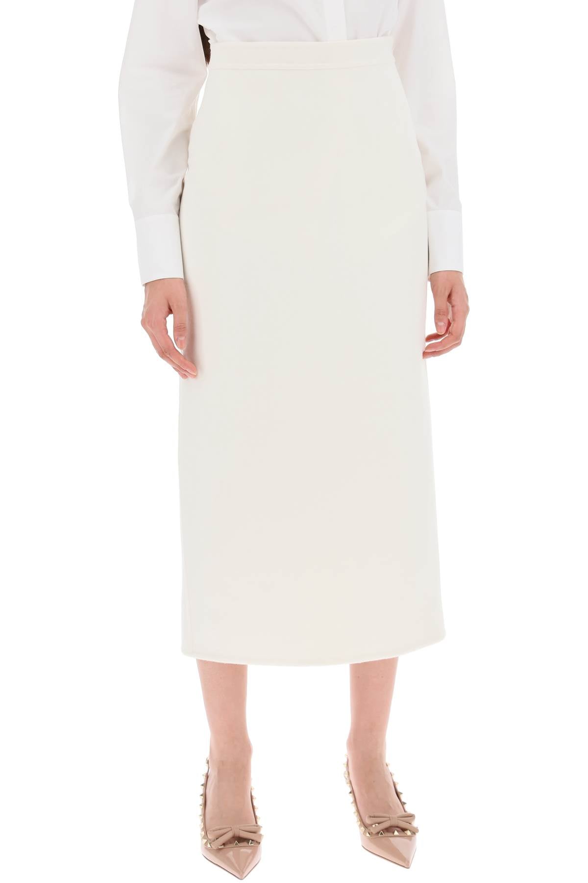 Valentino Garavani compact drap midi skirt