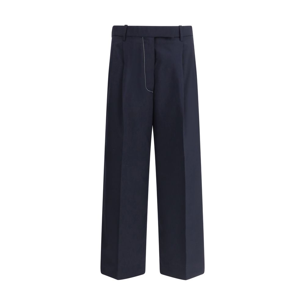 Thom Browne White Stitching Wool Pants