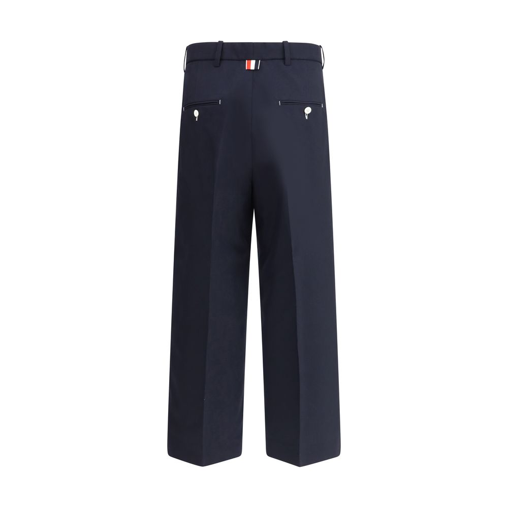 Thom Browne White Stitching Wool Pants