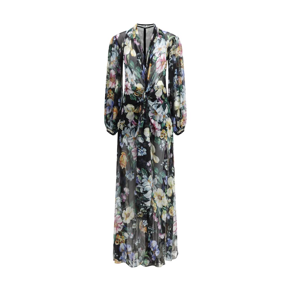 Dolce & Gabbana Long Flower Chiffon Dress