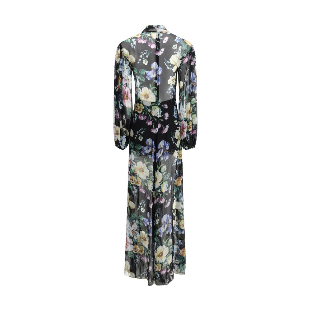 Dolce & Gabbana Long Flower Chiffon Dress