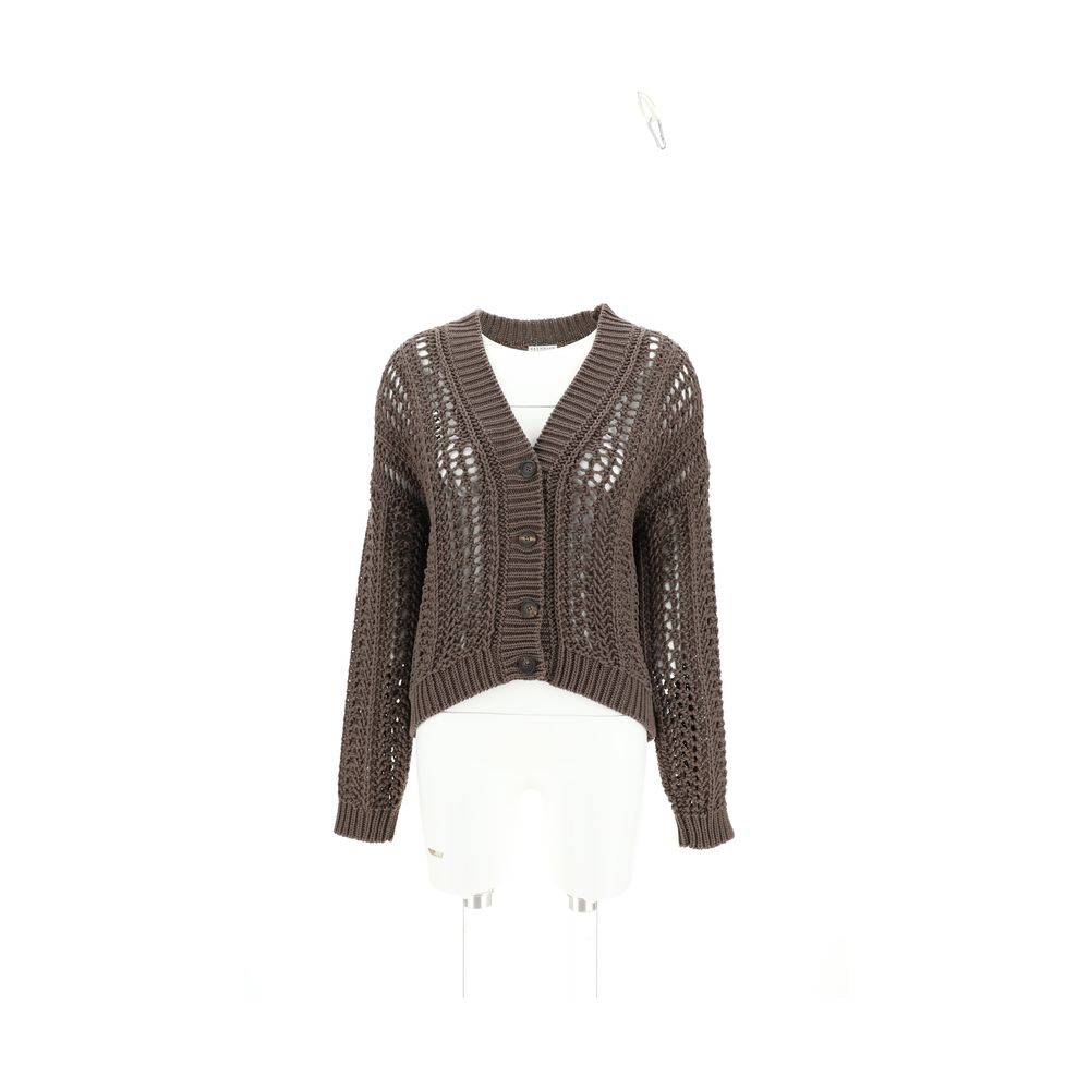 Brunello Cucinelli Cardigan in Perforated Knit