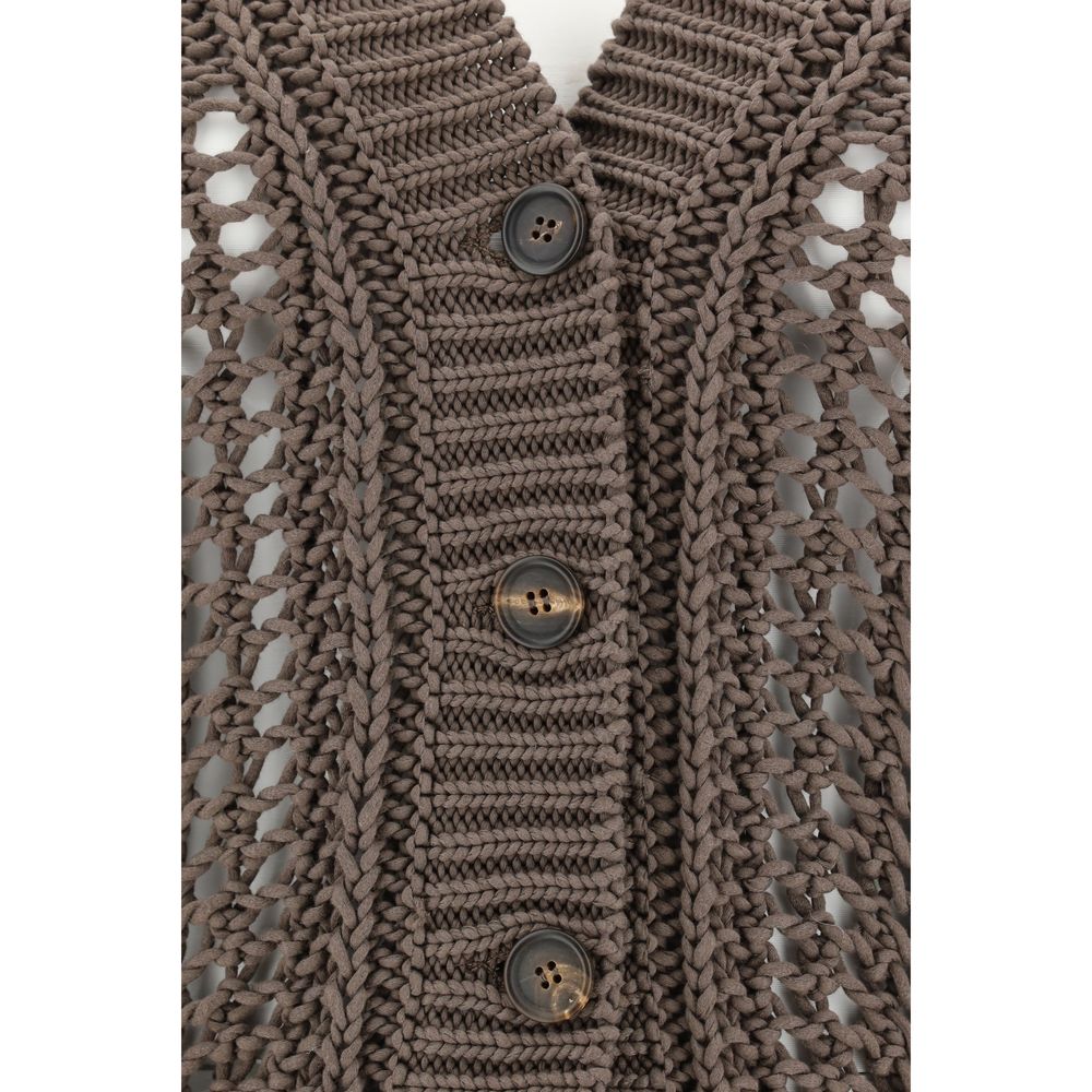 Brunello Cucinelli Cardigan in Perforated Knit