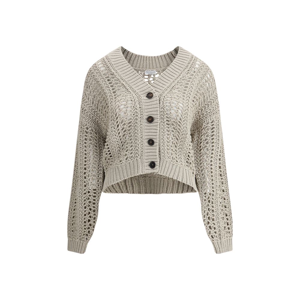 Brunello Cucinelli Cardigan in Perforated Knit