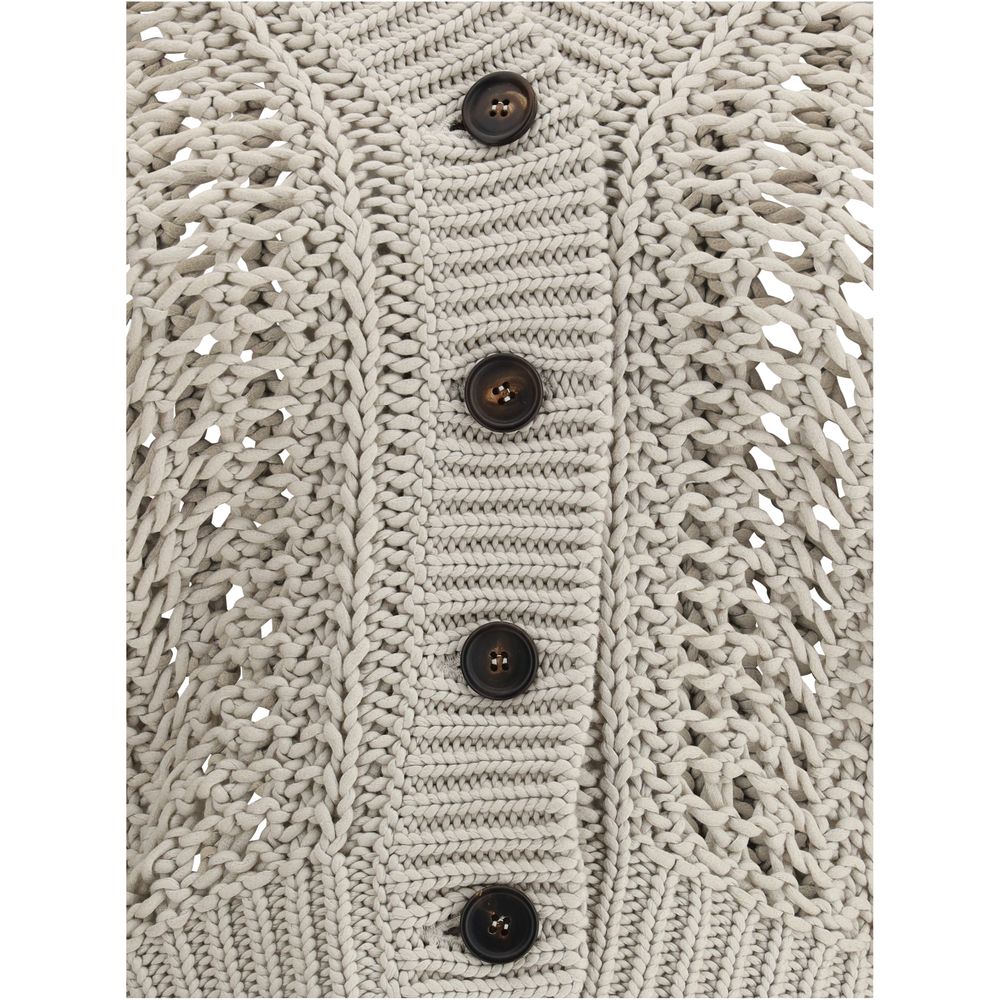 Brunello Cucinelli Cardigan in Perforated Knit