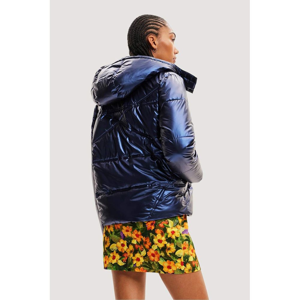 Desigual Blue Polyamide Jackets & Coat