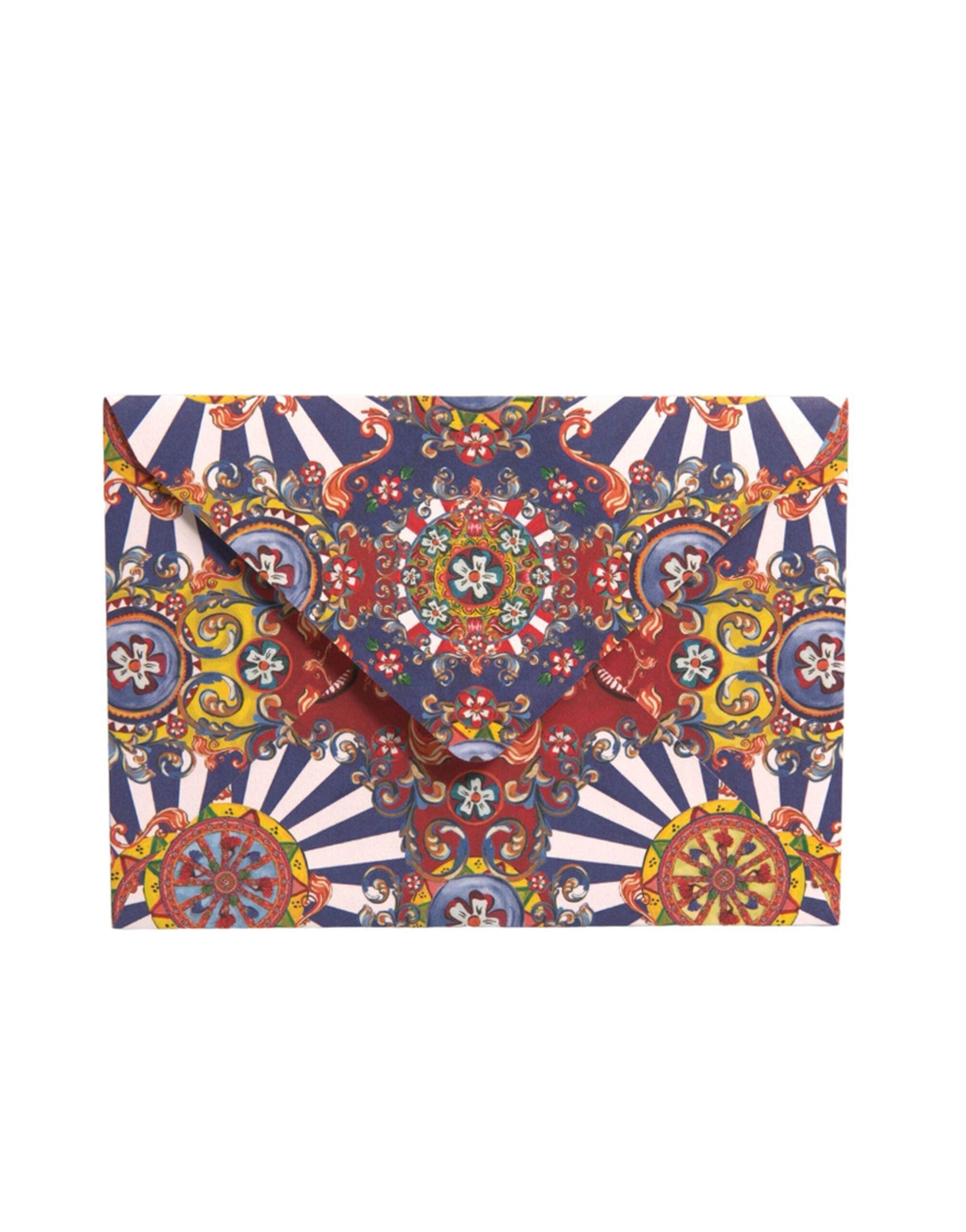 Dolce & Gabbana Multicolor Carretto Siciliano Envelope Post Card Holder