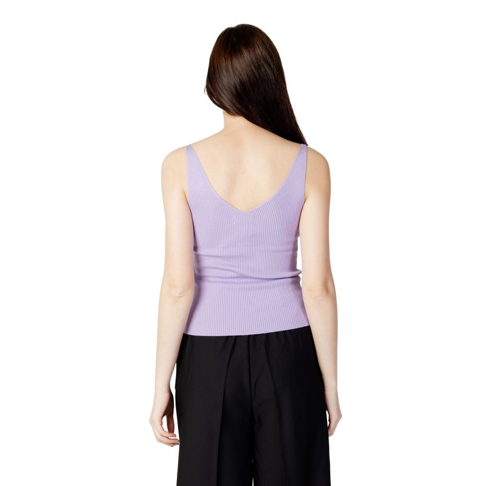 Jacqueline De Yong Purple Viscose T-Shirt