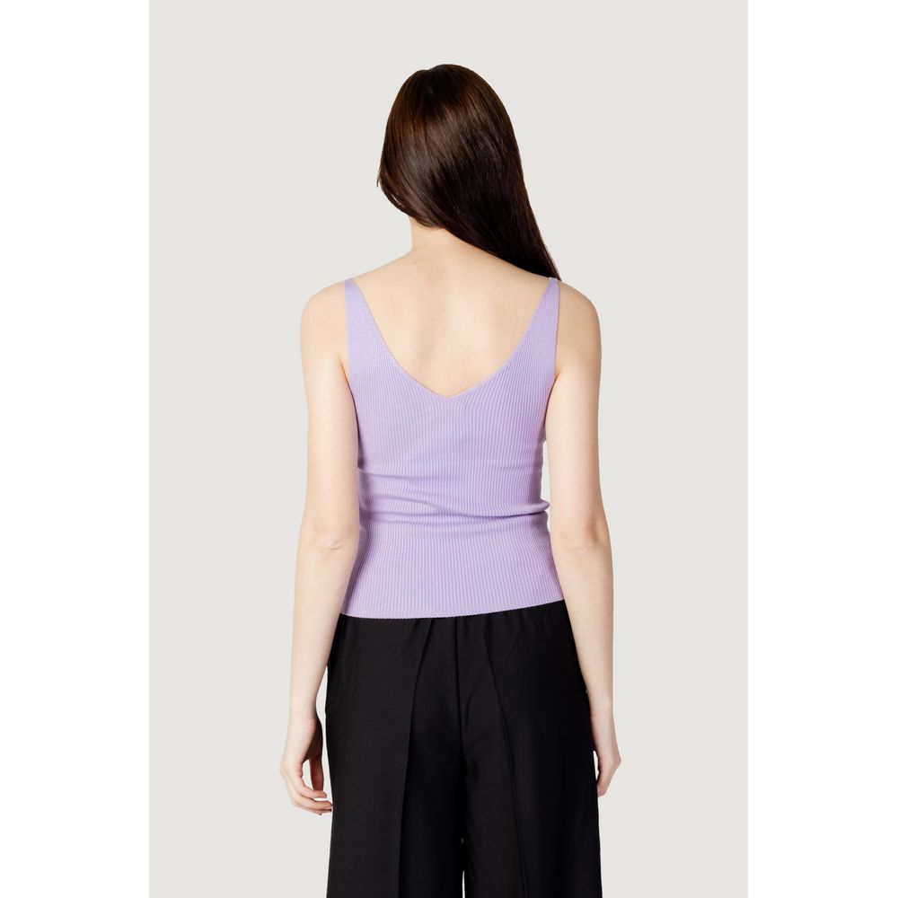 Jacqueline De Yong Purple Viscose T-Shirt