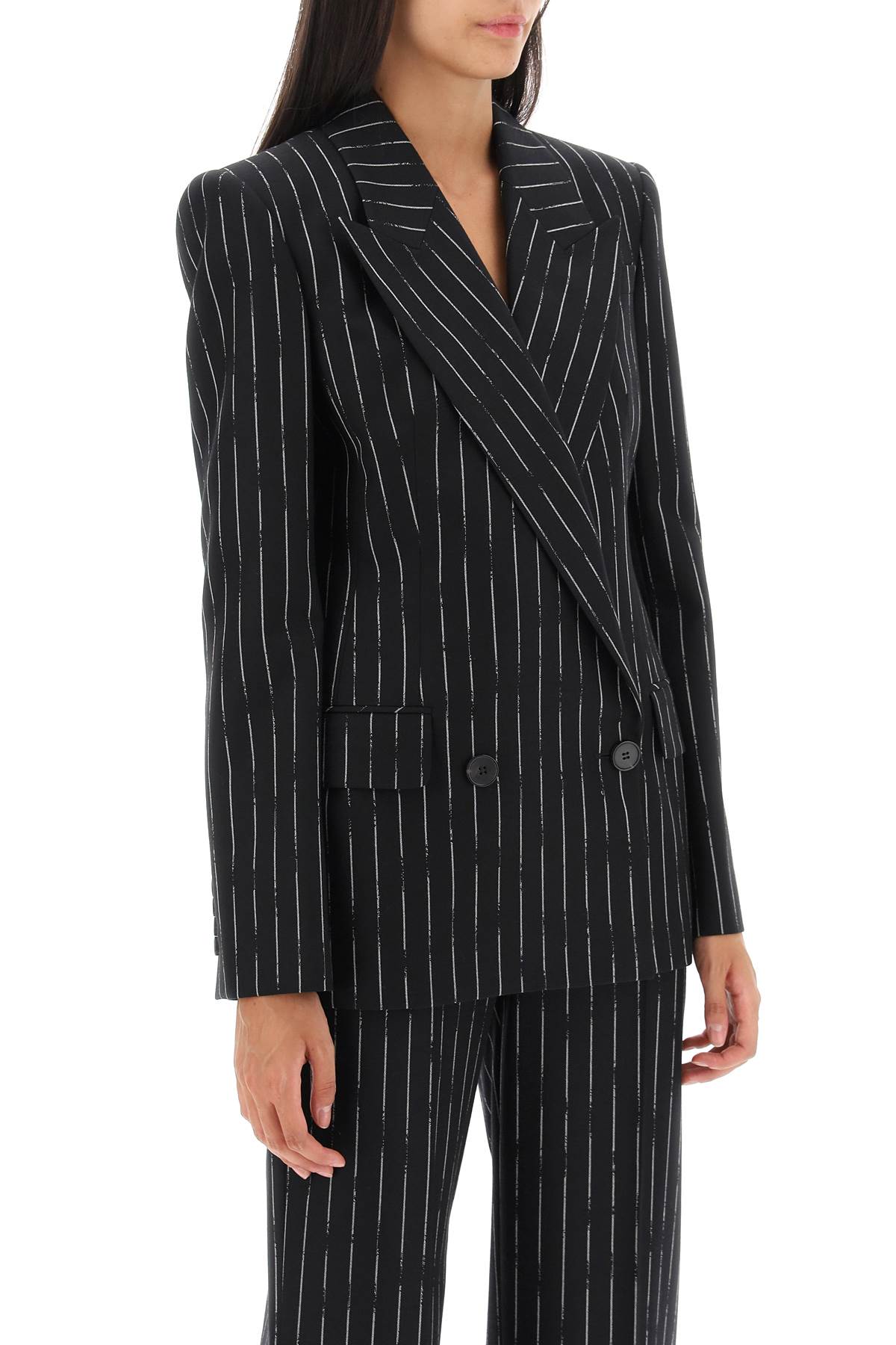 Alexander Mcqueen broken pinstripe jacket