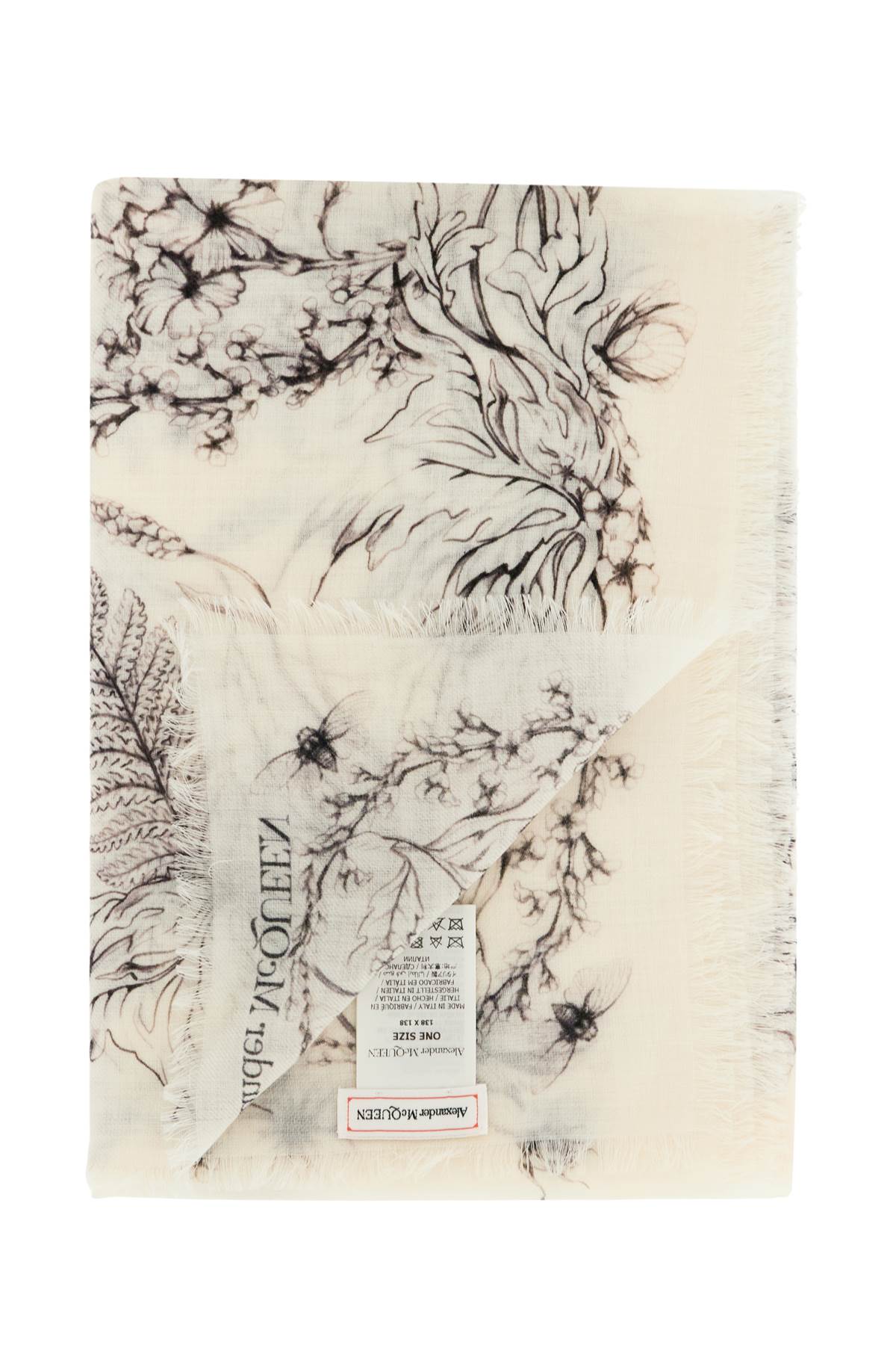 Alexander Mcqueen "wool stole with botanical print"