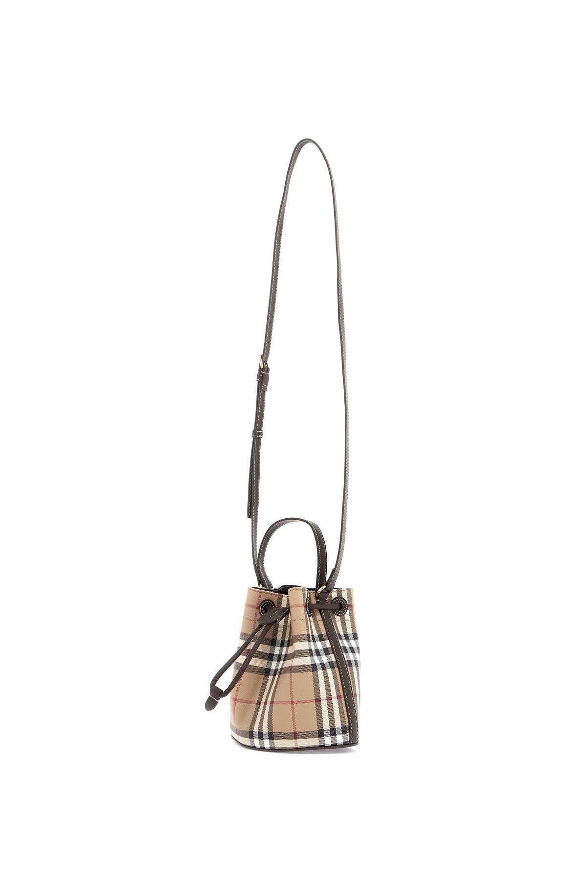 Burberry mini check bucket bag with drawstring