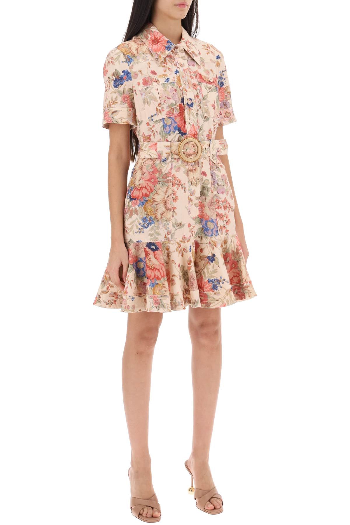 Zimmermann august belted linen shirt dress