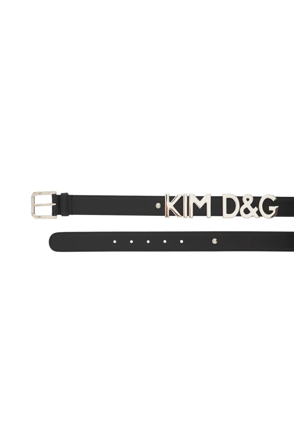 Dolce & Gabbana lettering leather belt