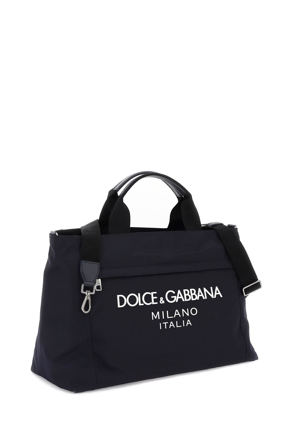 Dolce & Gabbana rubberized logo nylon duffle bag