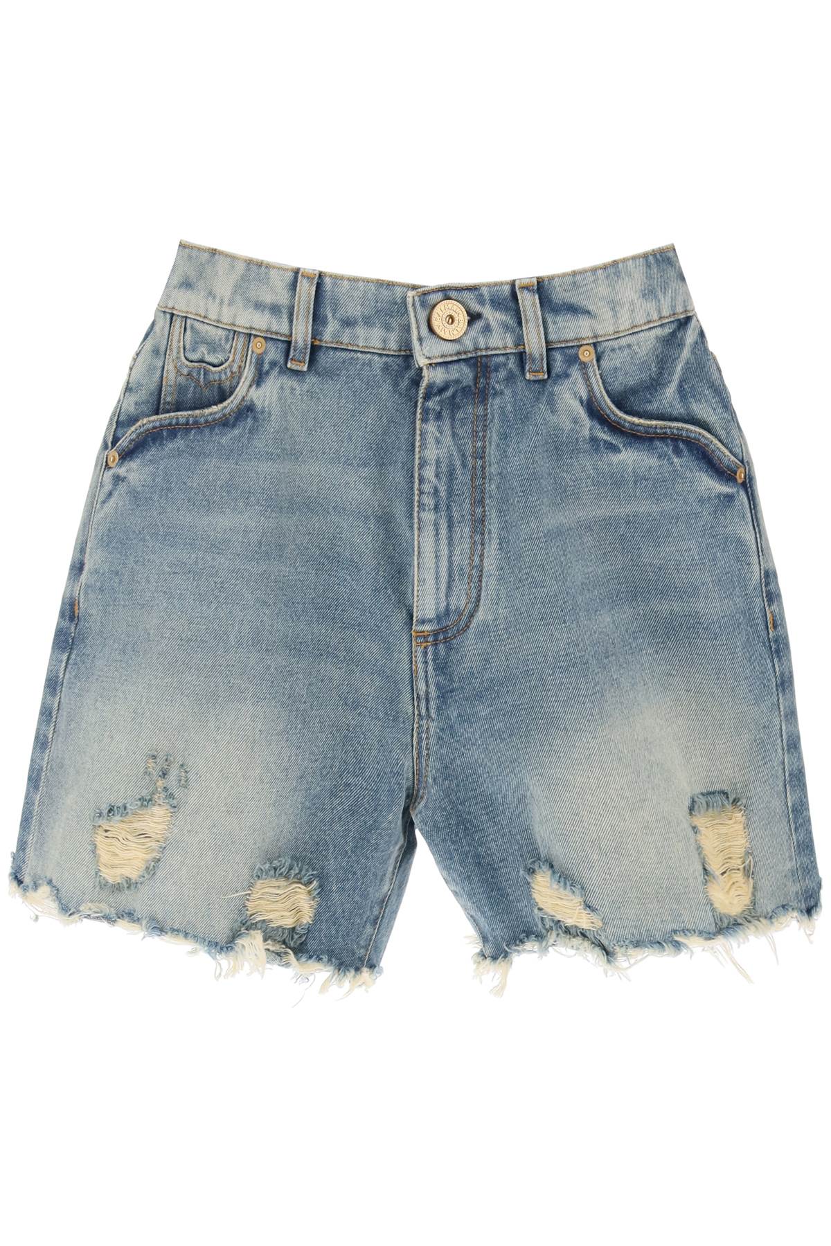 Balmain distressed denim shorts